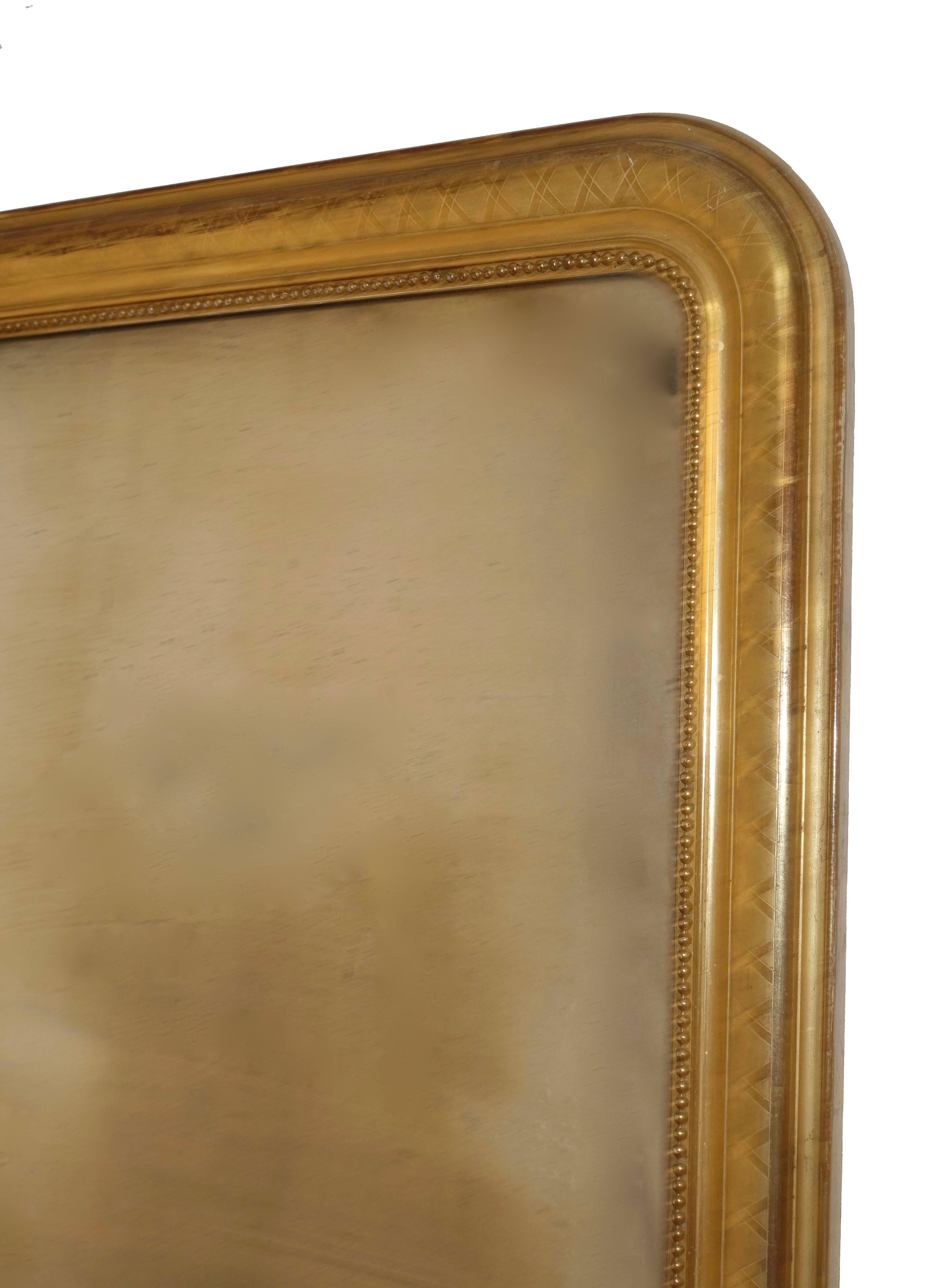 Wood Louis Philippe Gilt Framed Mirror, French, 19th Century