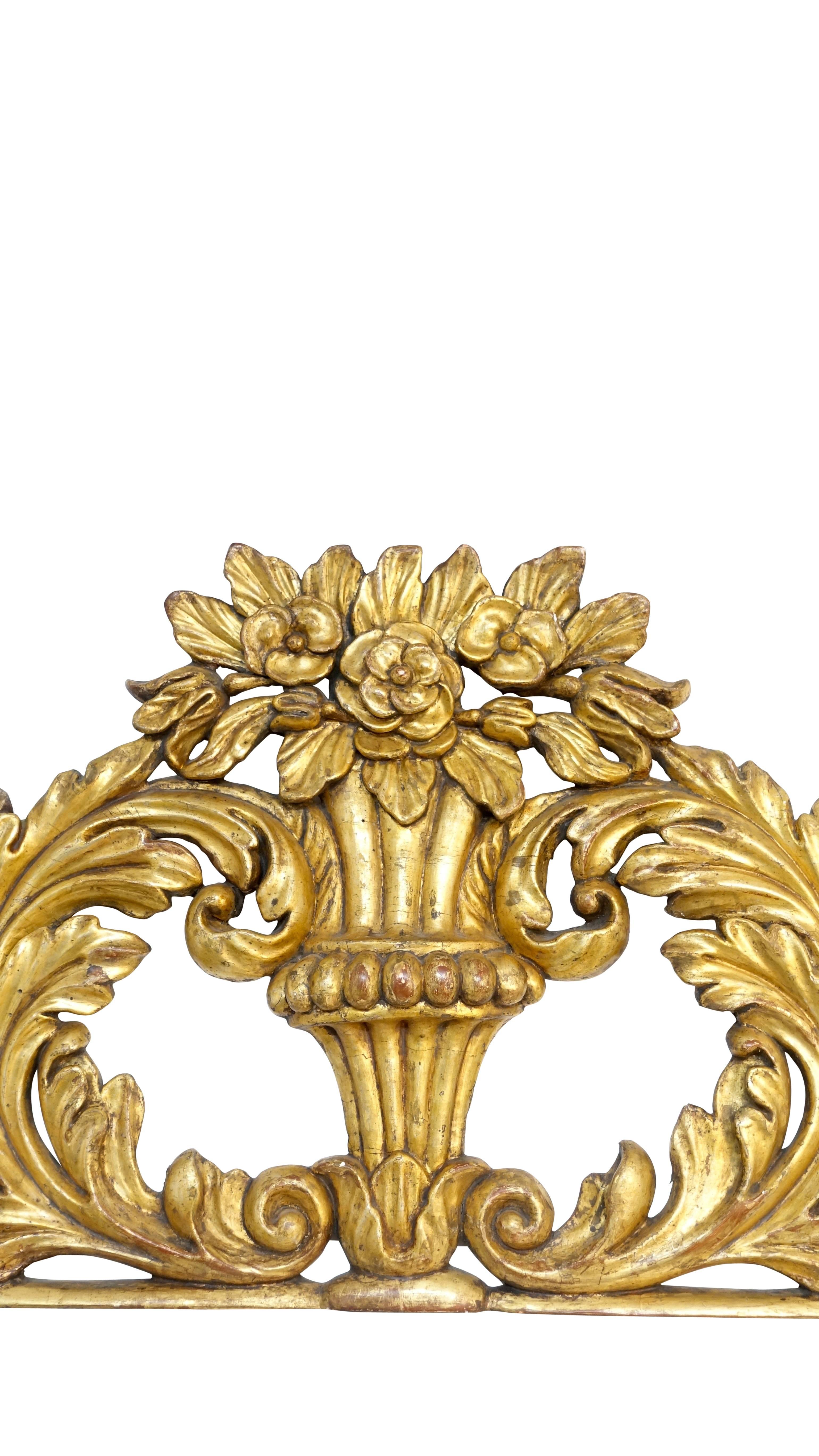 Hand-Carved Gilt and Carved Wood overdoor, French, or Italian 18th Century