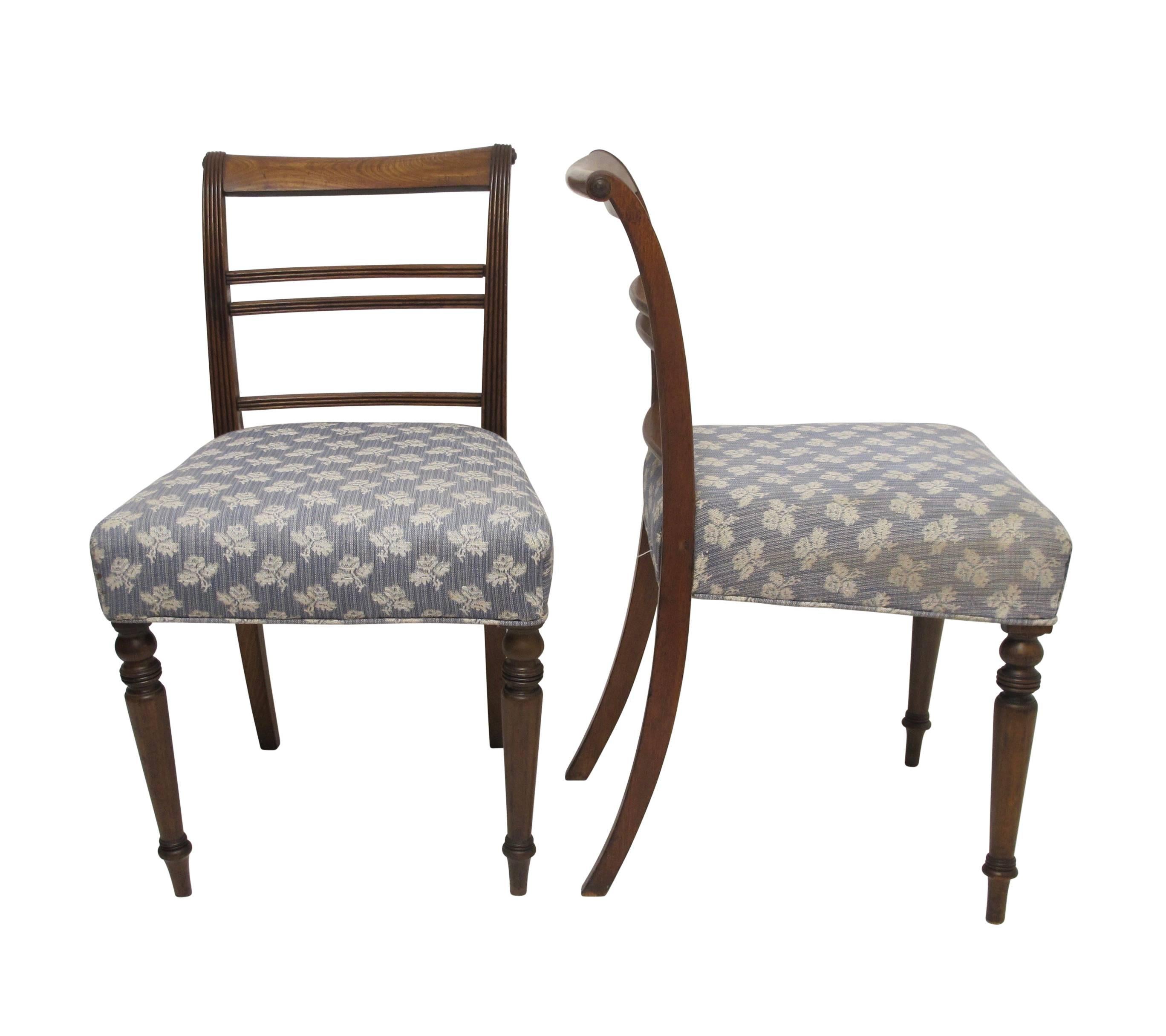 English Set of Eight Regency Period Walnut Dining Chairs
