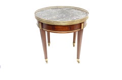 Louis XVI Style Mahogany Bouillotte Table with Marble Top, French, 19th Century