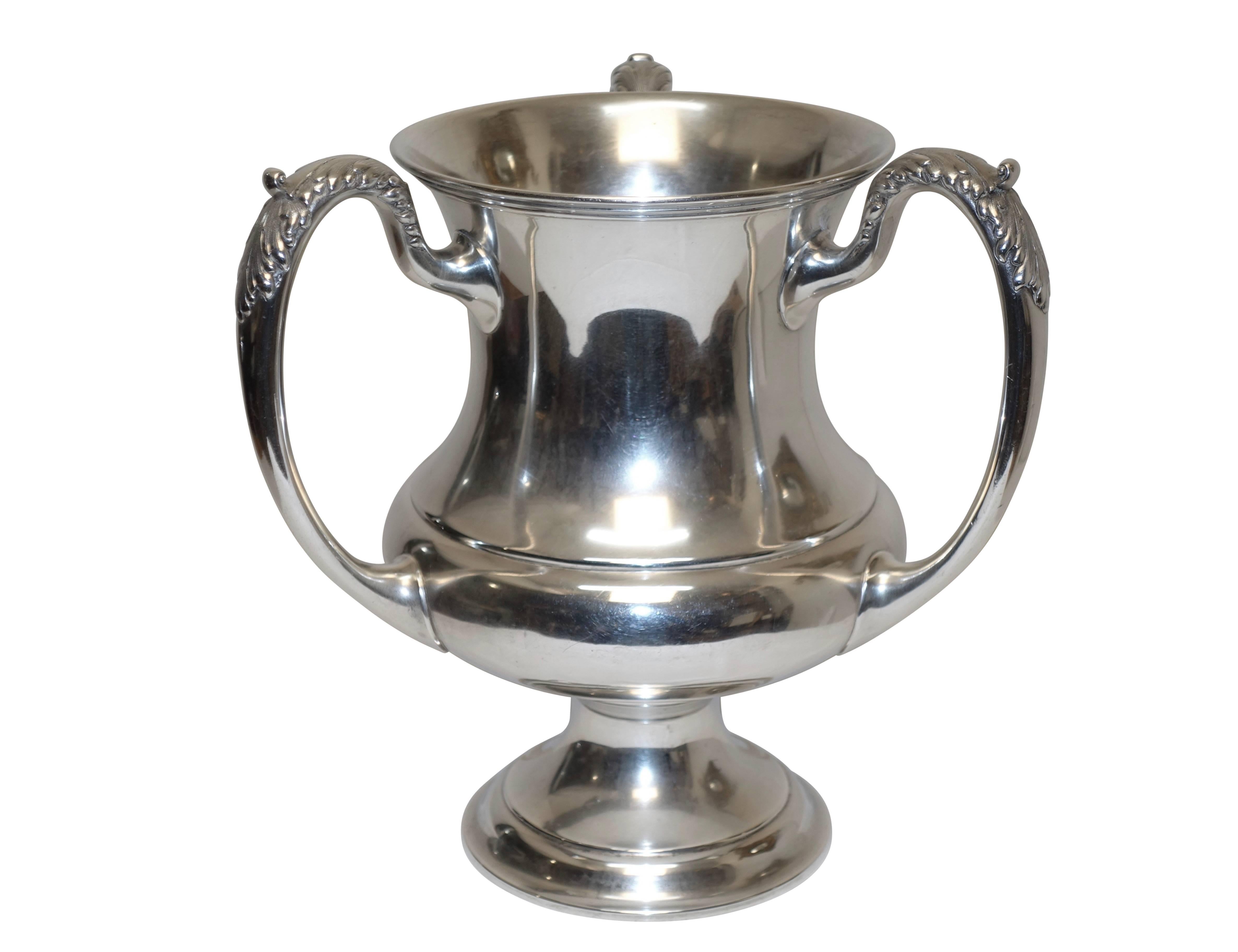 Large Three Handled Sterling Silver Horse Show Trophy Loving Cup, 1916 1