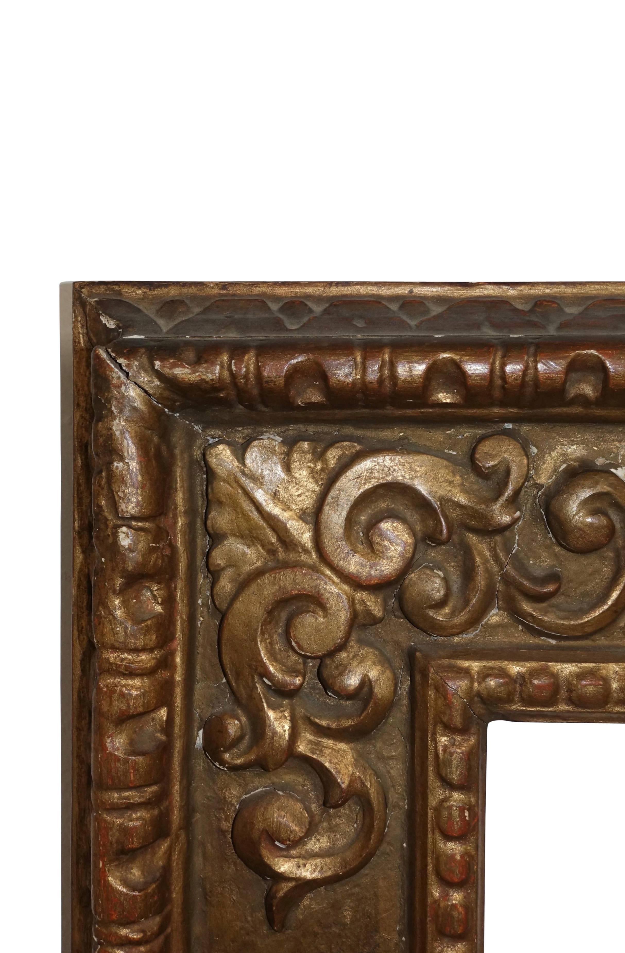 18th Century Spanish Colonial Carved and Gilt Frame In Good Condition In San Francisco, CA