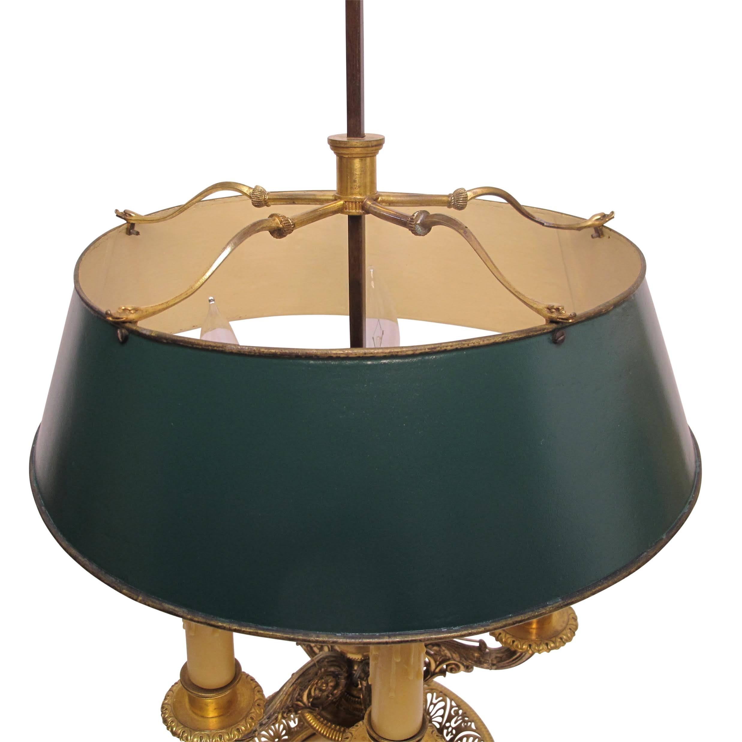 Bouillotte-Lampe aus vergoldeter Bronze, Französisch, 19. Jahrhundert im Angebot 2