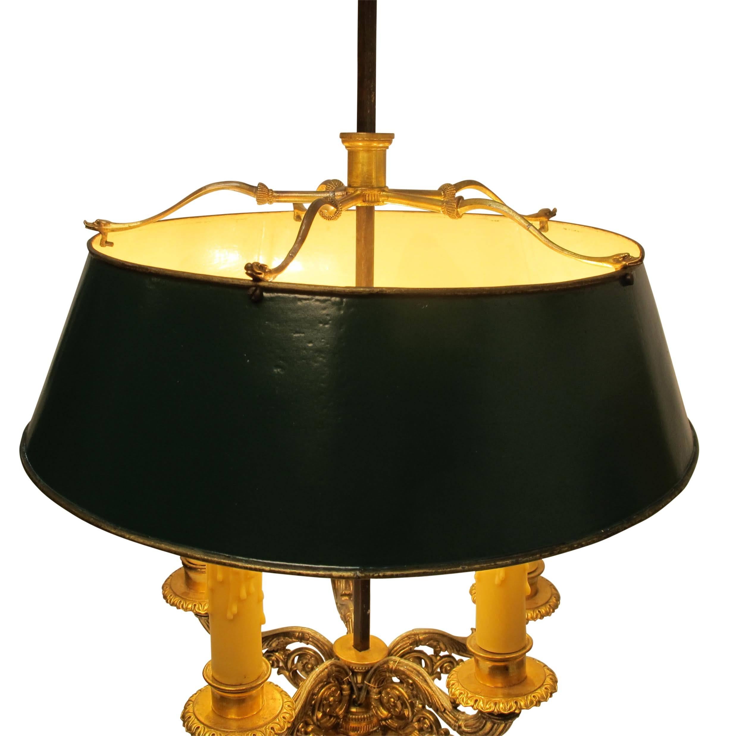 Bouillotte-Lampe aus vergoldeter Bronze, Französisch, 19. Jahrhundert im Angebot 5