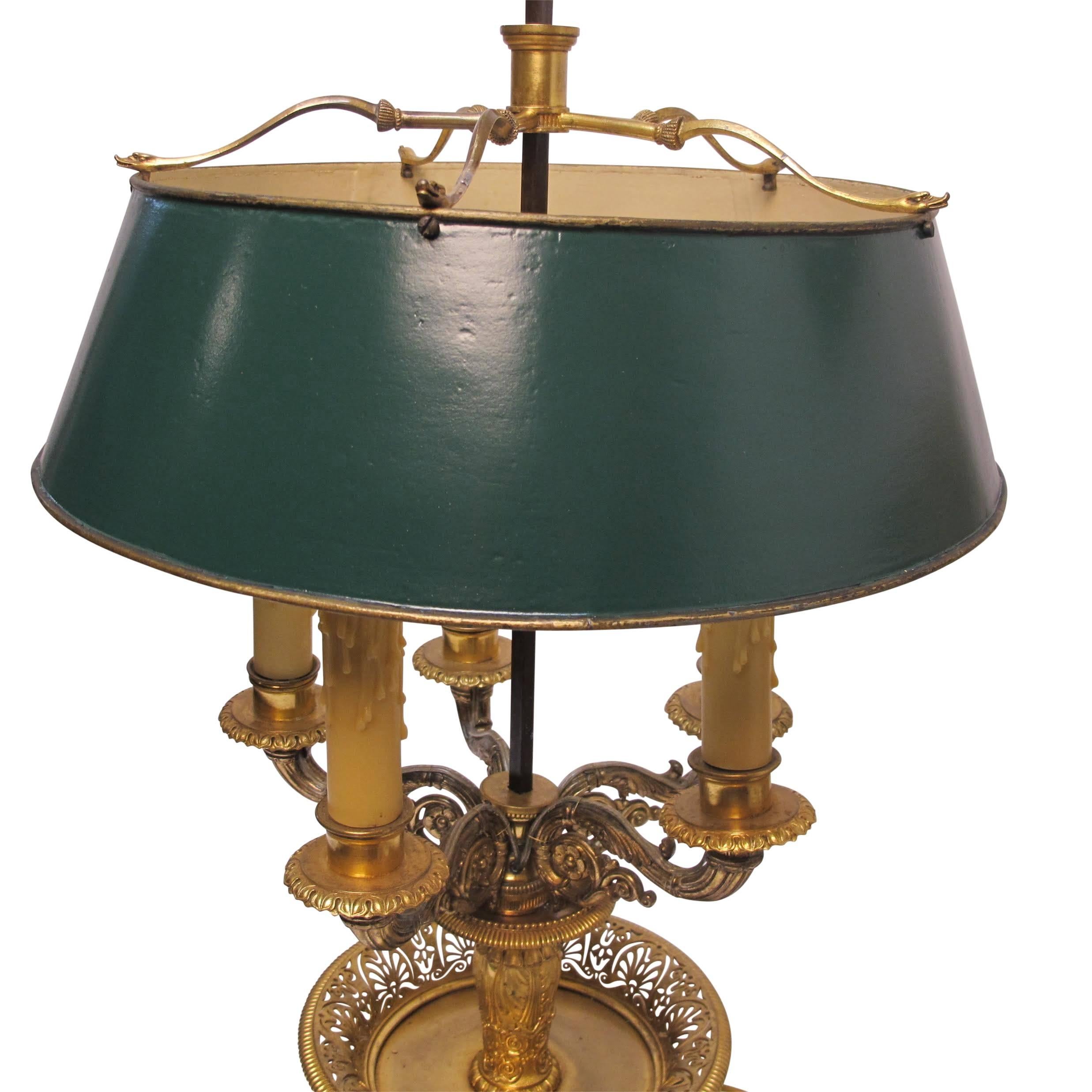 Bouillotte-Lampe aus vergoldeter Bronze, Französisch, 19. Jahrhundert im Angebot 6