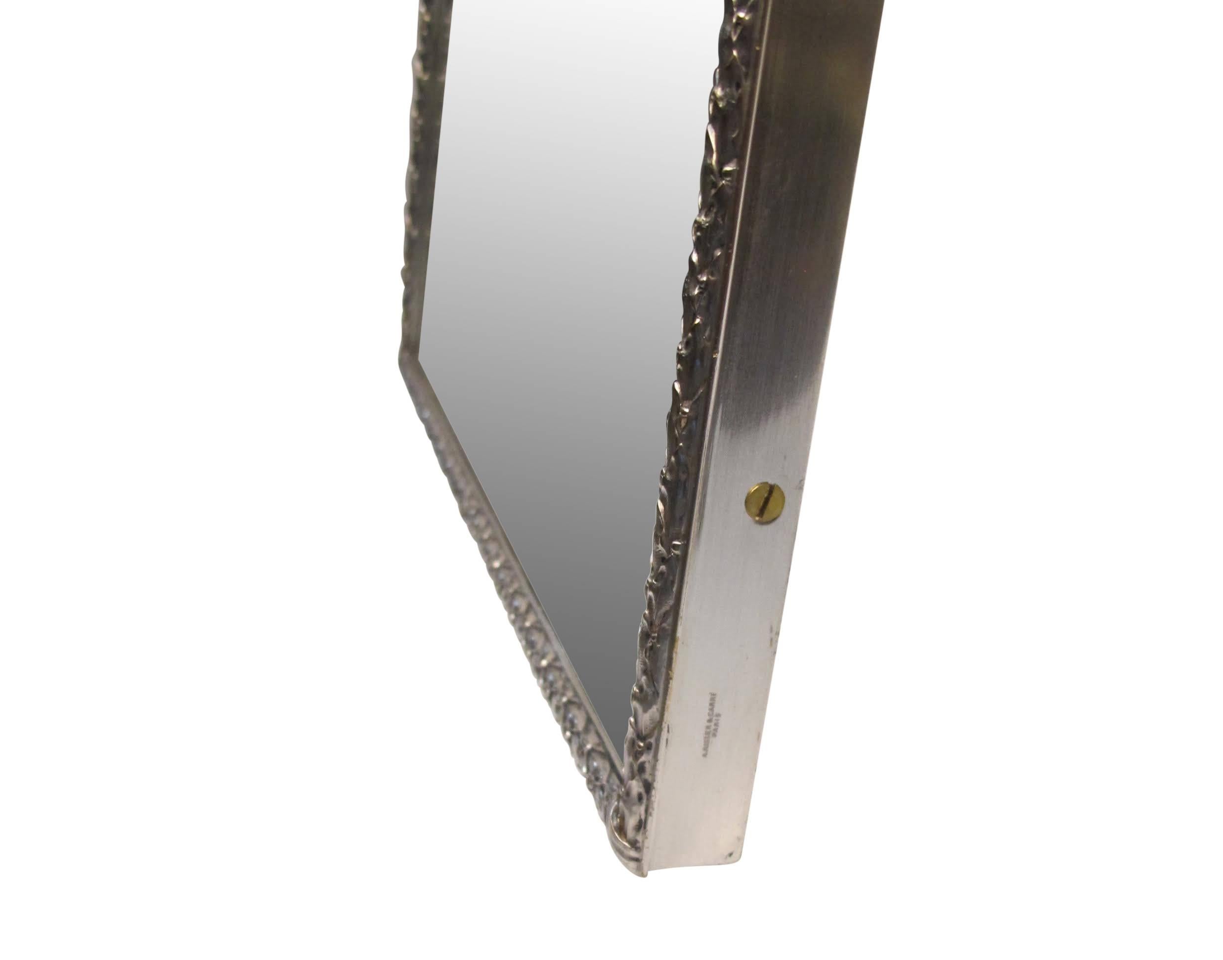Silver Plated Bronze Dressing Table Mirror, French, Late 19th Century For Sale 4