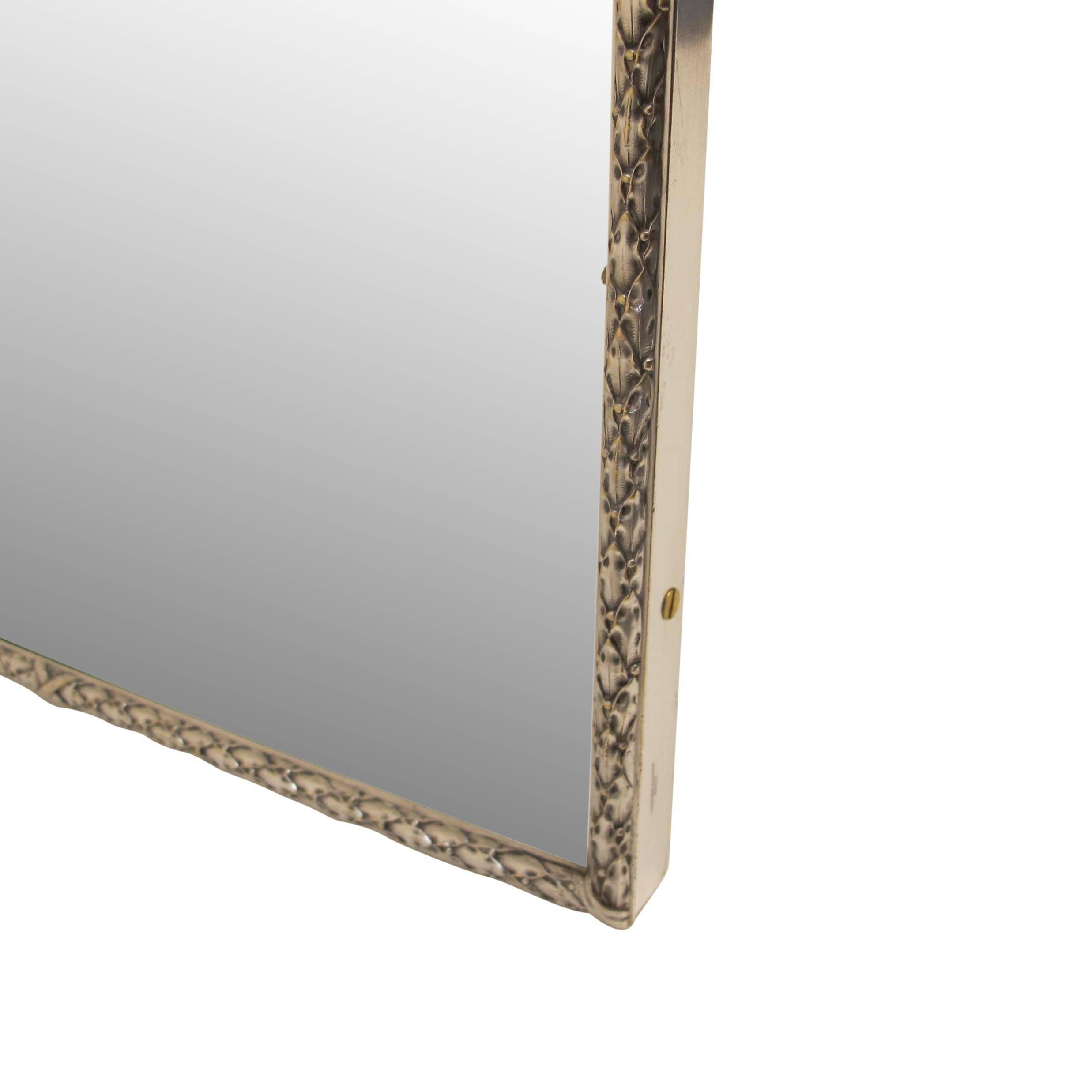 Silver Plated Bronze Dressing Table Mirror, French, Late 19th Century For Sale 1