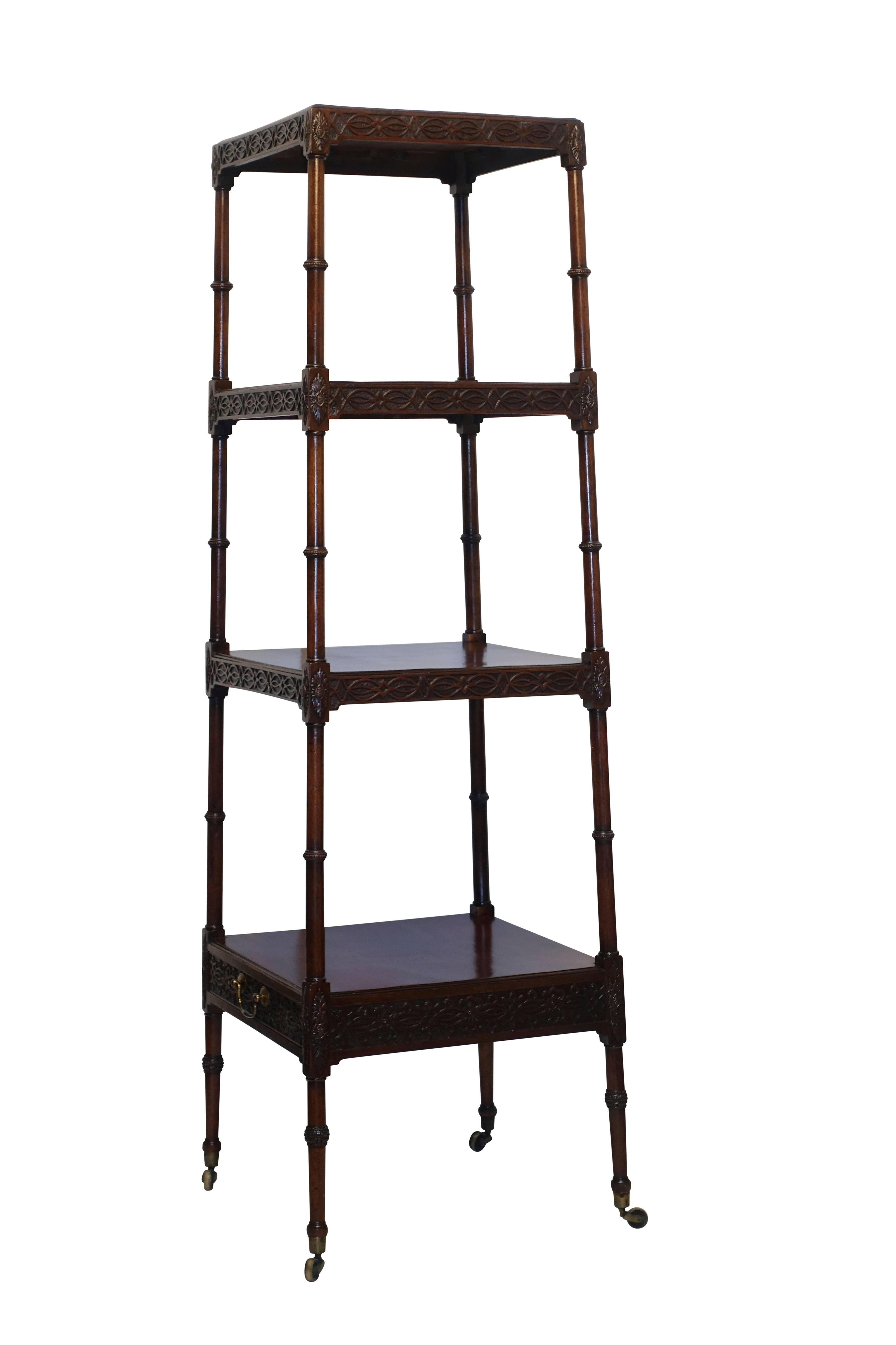 Irish Mahogany Etagere What Not Stand In Excellent Condition In San Francisco, CA
