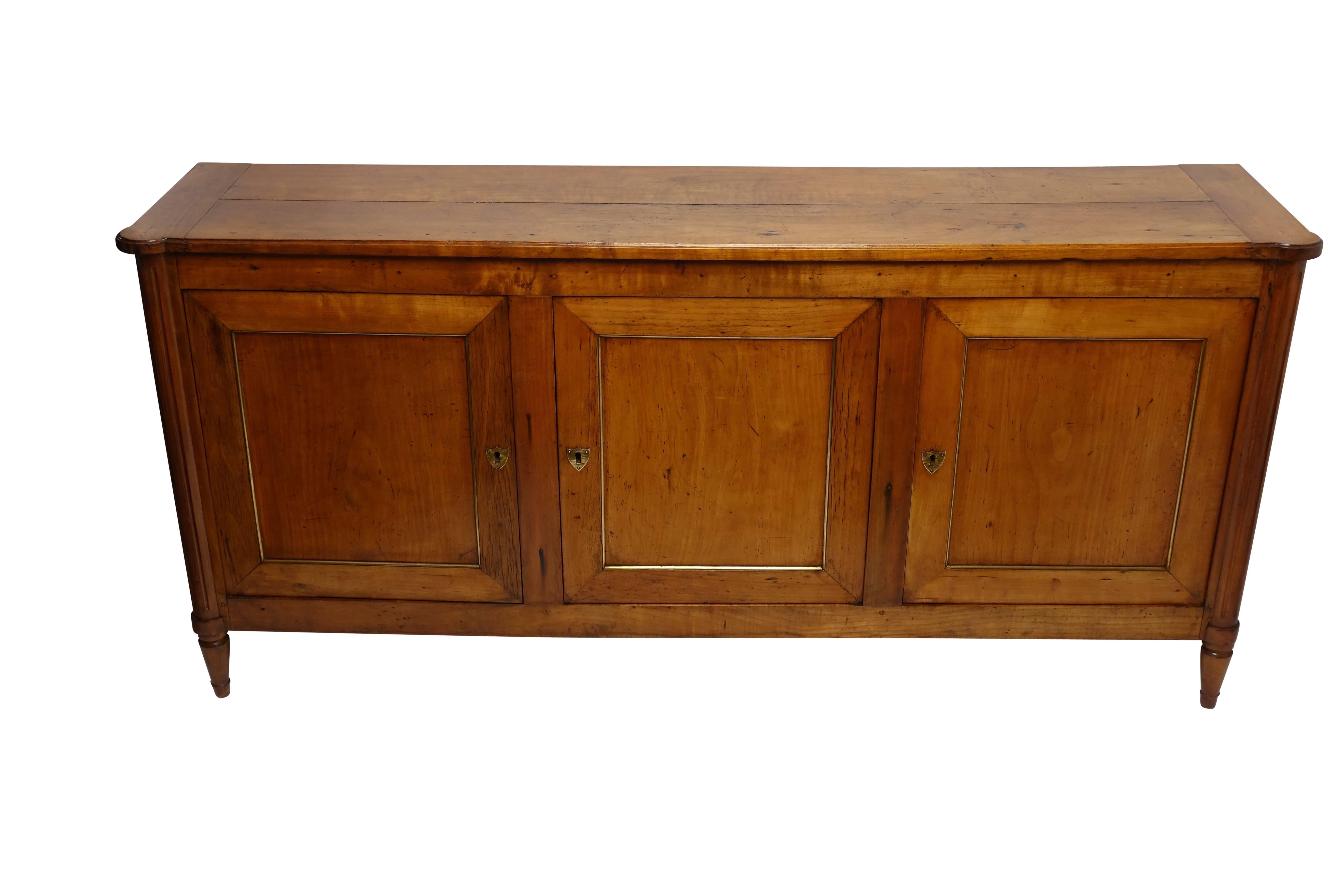Directoire Cherrywood Buffet Enfilade, French circa 1780 In Excellent Condition In San Francisco, CA