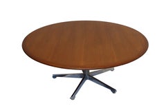 Mid Century Modern Chrome and Walnut Coffee Table