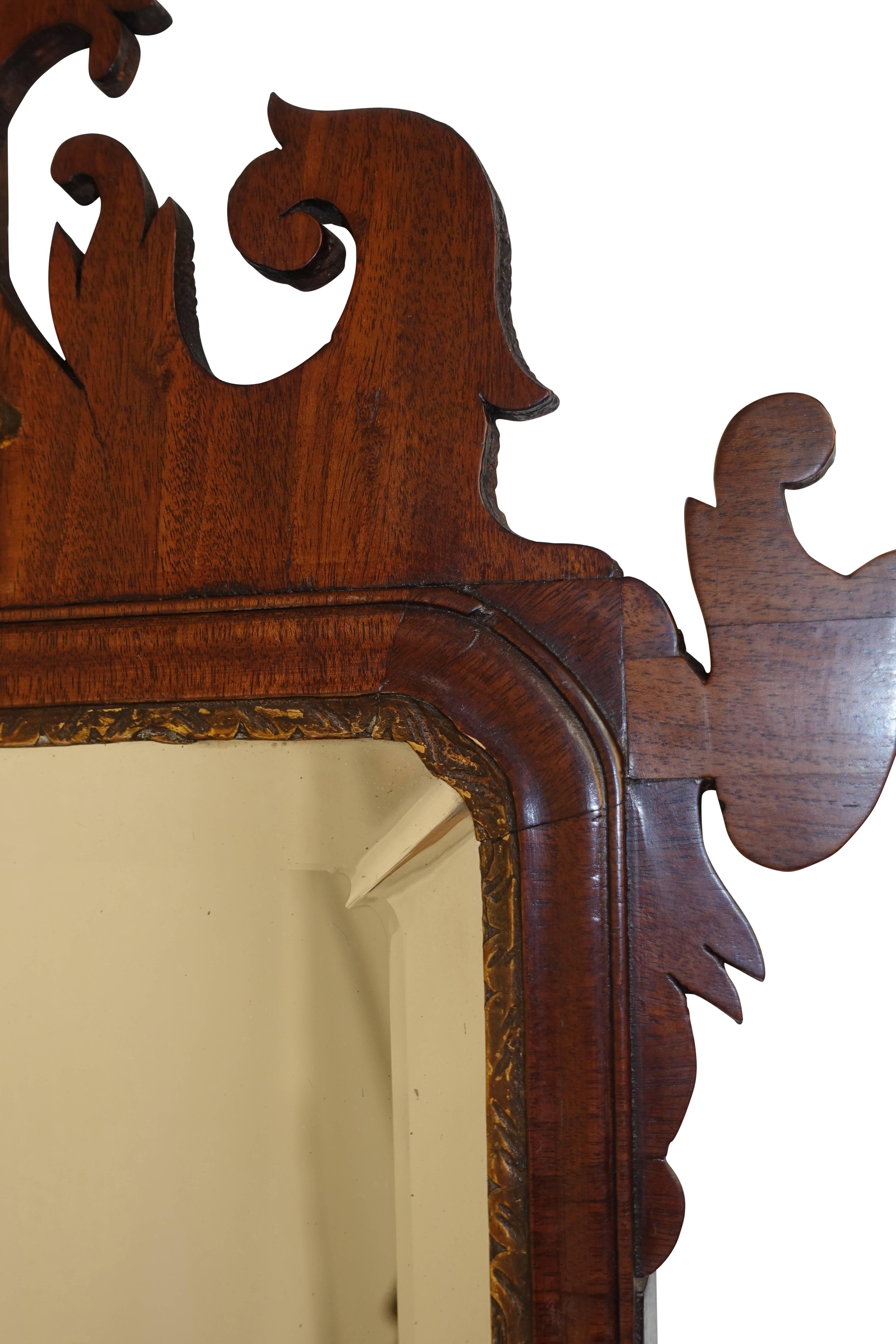 Georgian Mahogany Framed Mirror English In Excellent Condition In San Francisco, CA