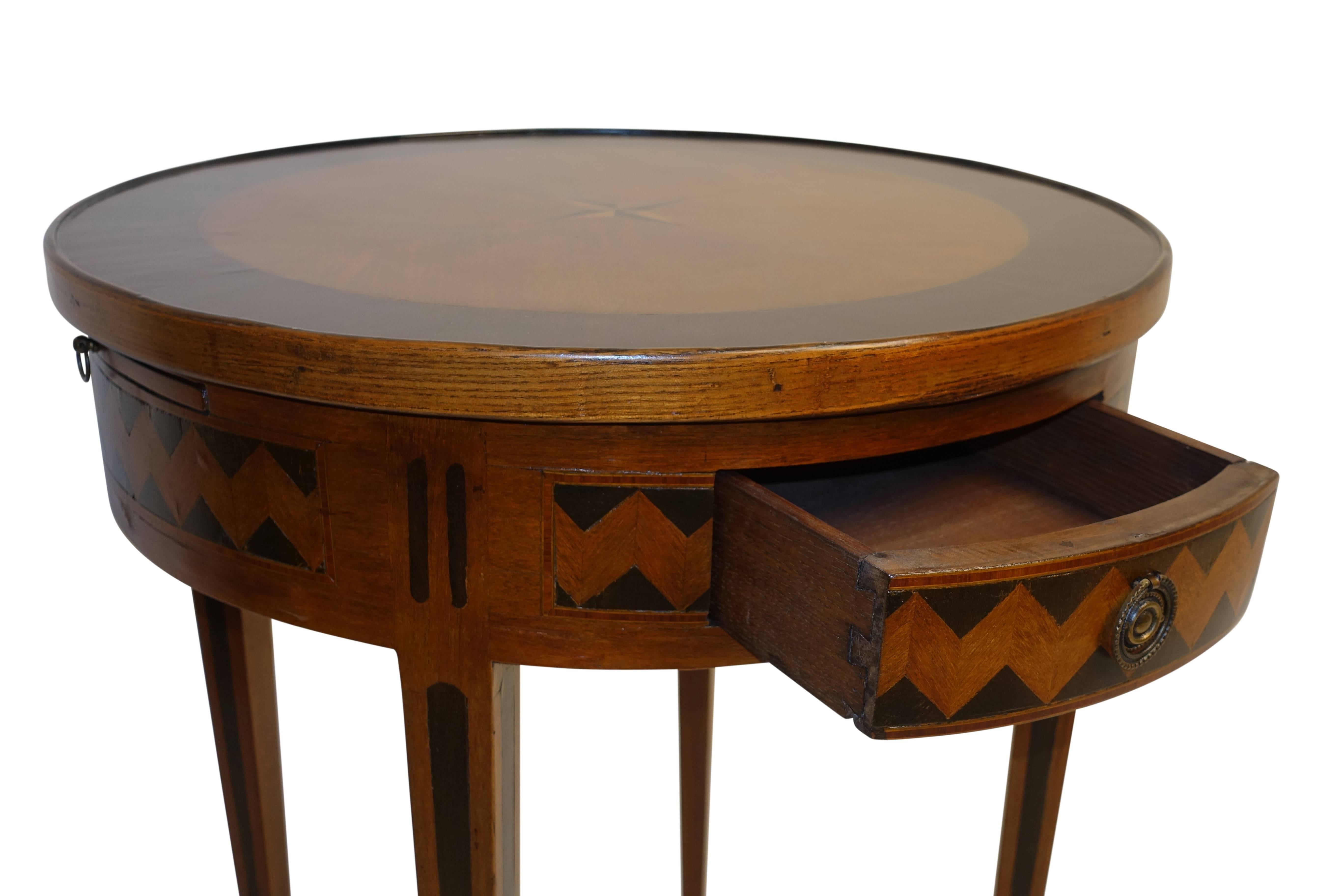 Satinwood Directoire Game Table with Ebonized Inlay, French, circa 1780