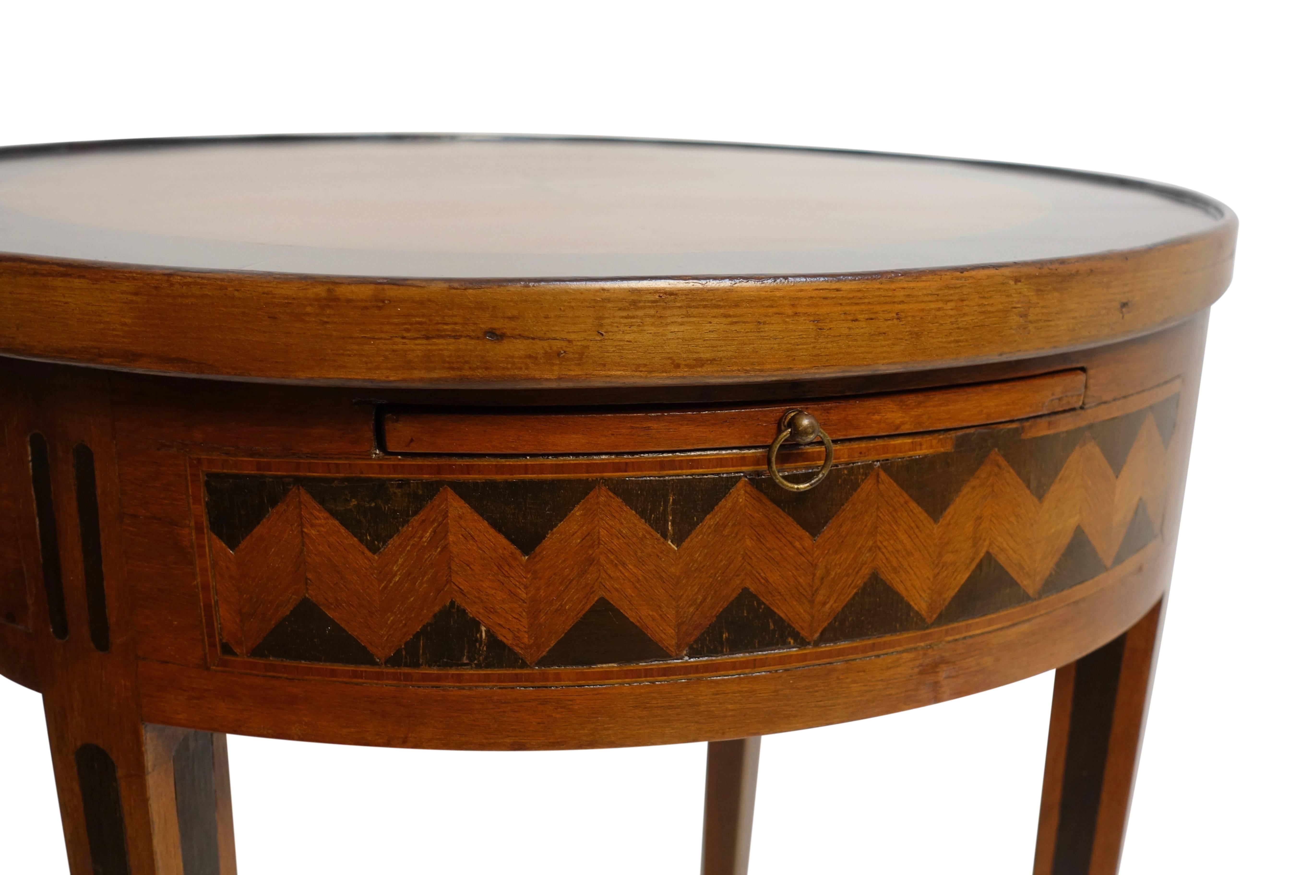 18th Century Directoire Game Table with Ebonized Inlay, French, circa 1780