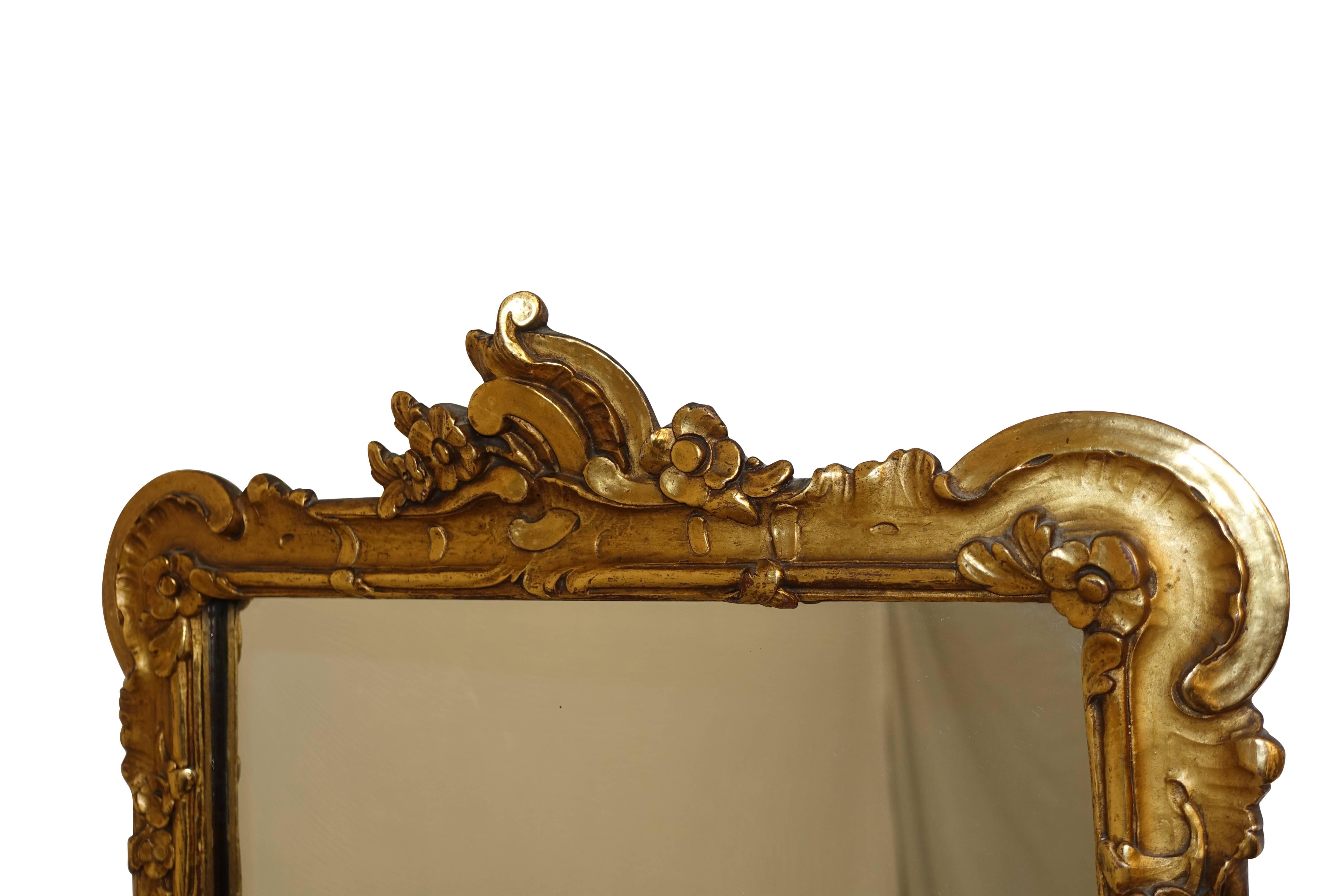 Mid-19th Century Two-Tone Gilt Carved Mirror, 19th Century