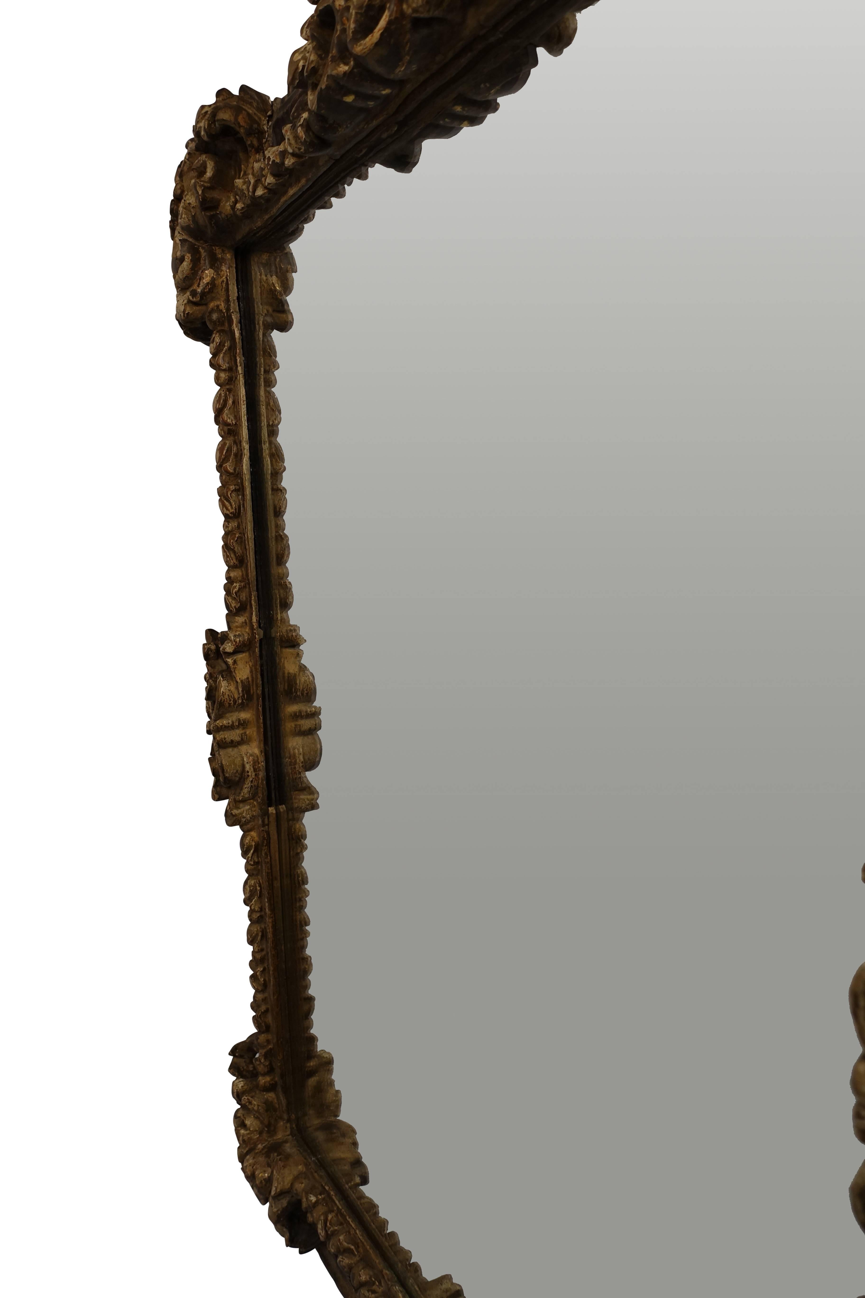 Spanish Colonial Gilt and Painted Mirror Frame, 19th Century 3