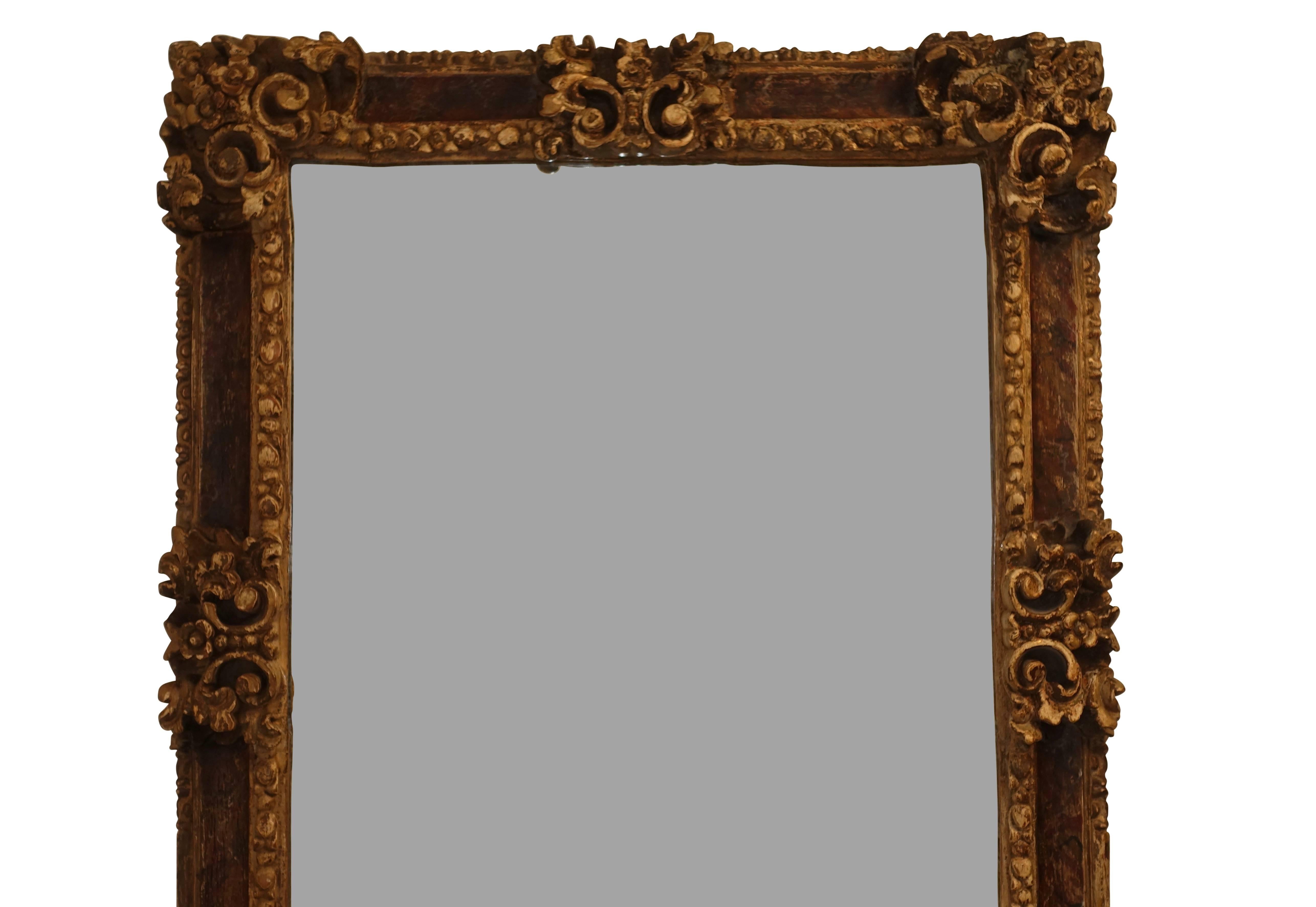 Spanish Colonial Gilt and Painted Mirror Frame, 19th Century 5