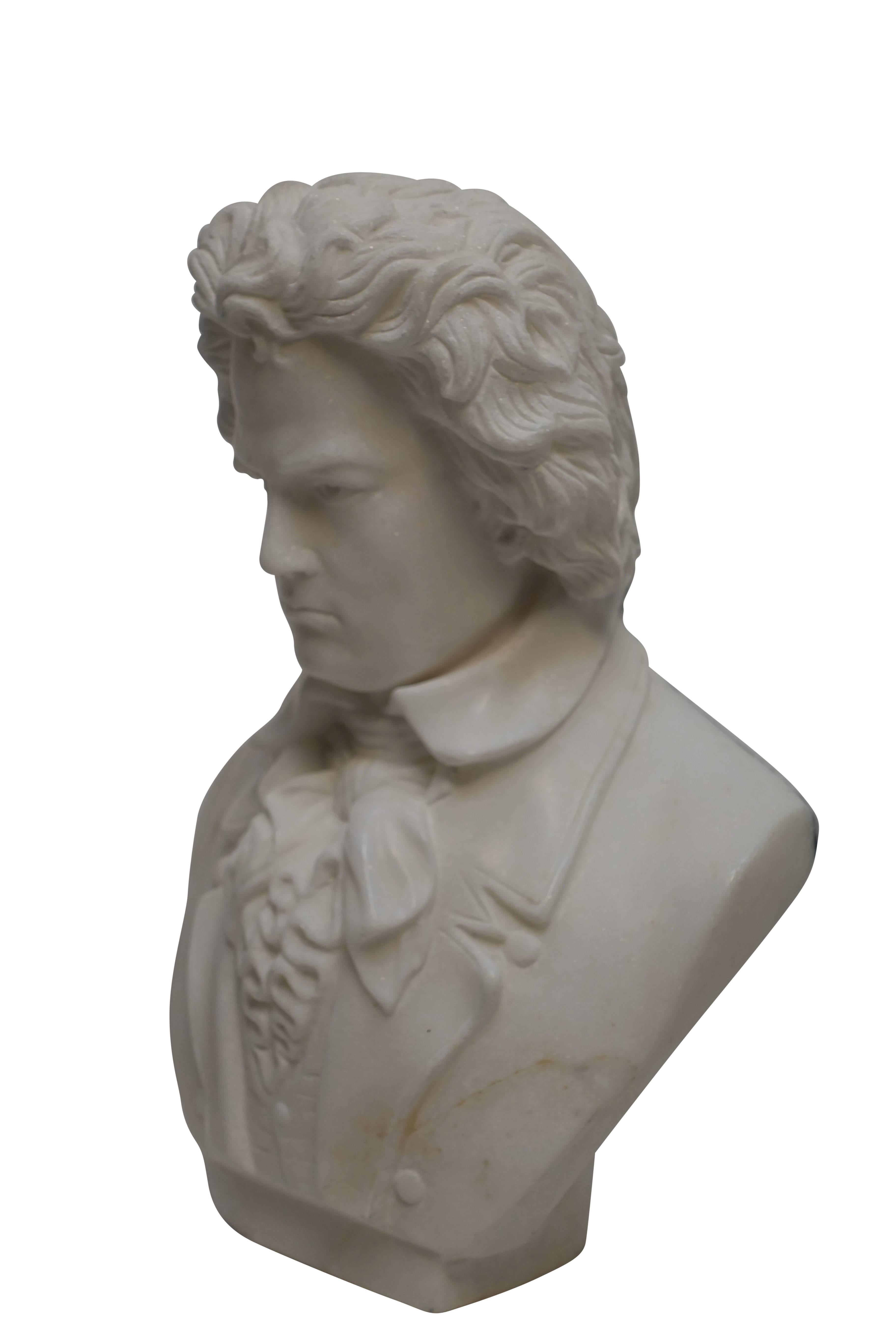 Carrera Marble Bust of Beethoven, 19th Century 3