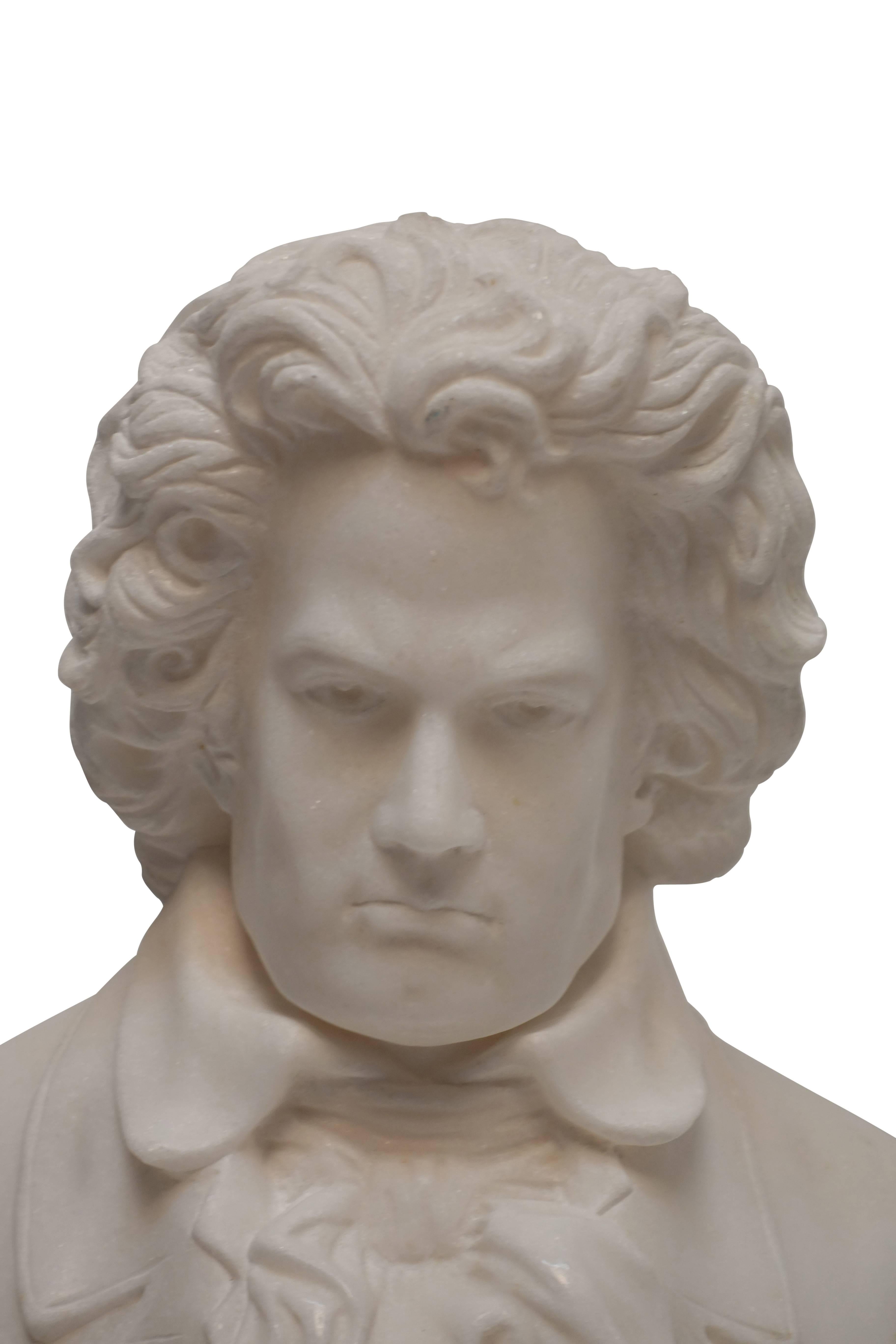 Carrera Marble Bust of Beethoven, 19th Century 2