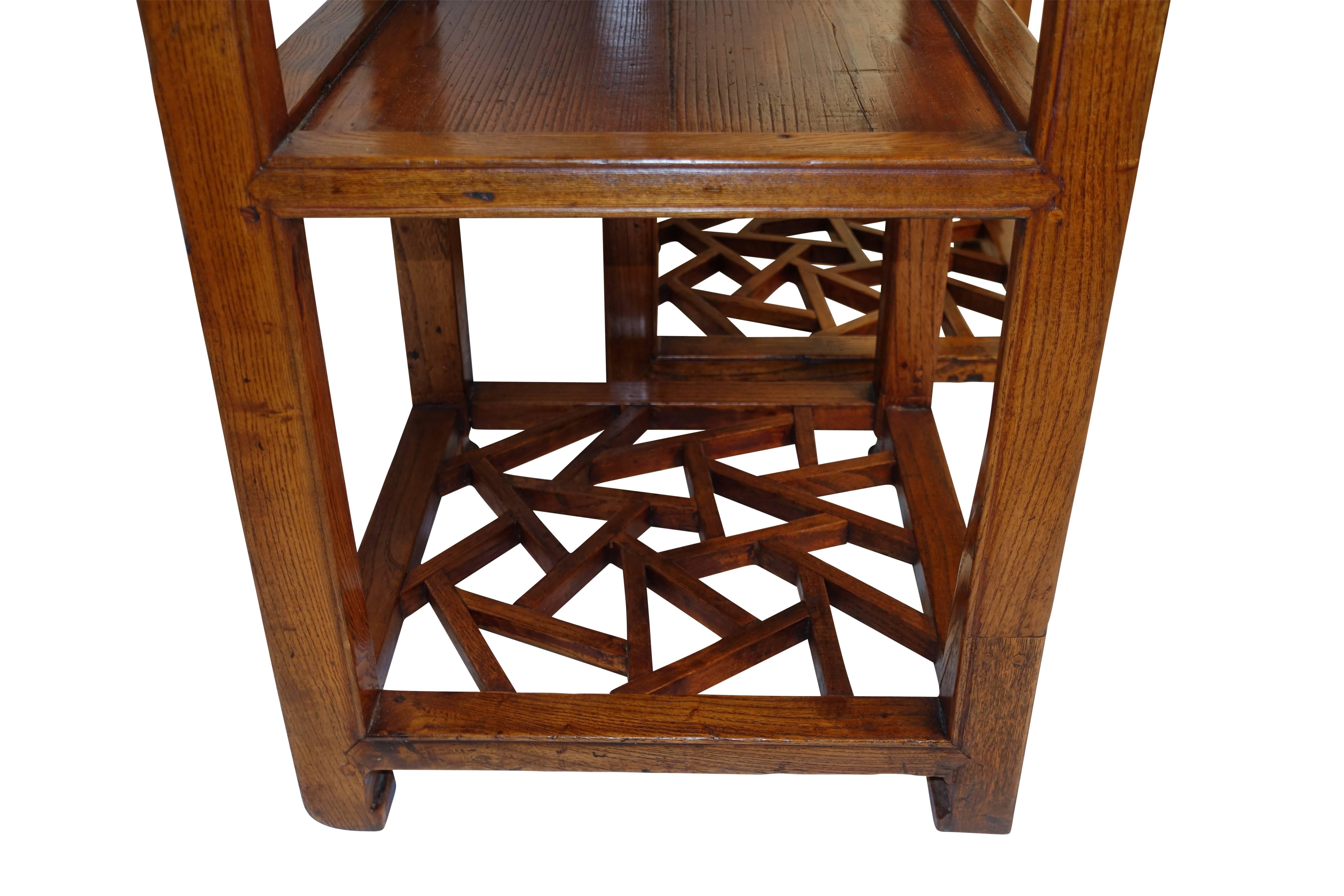 Pair of Qing Dynasty Two-Tier Stands with Hidden Drawers 2