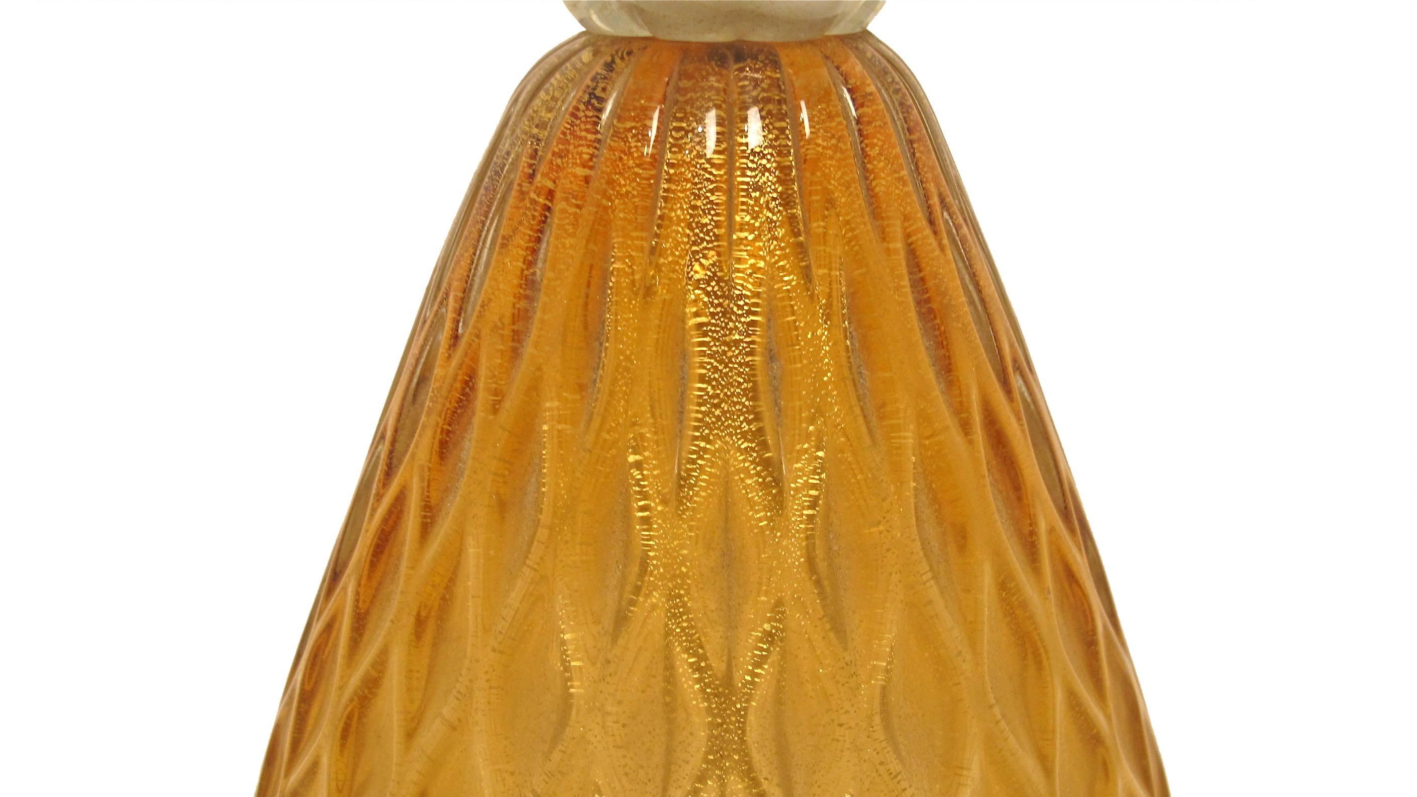 Glass Large Mid-Century Venetian Murano Pineapple Lamp
