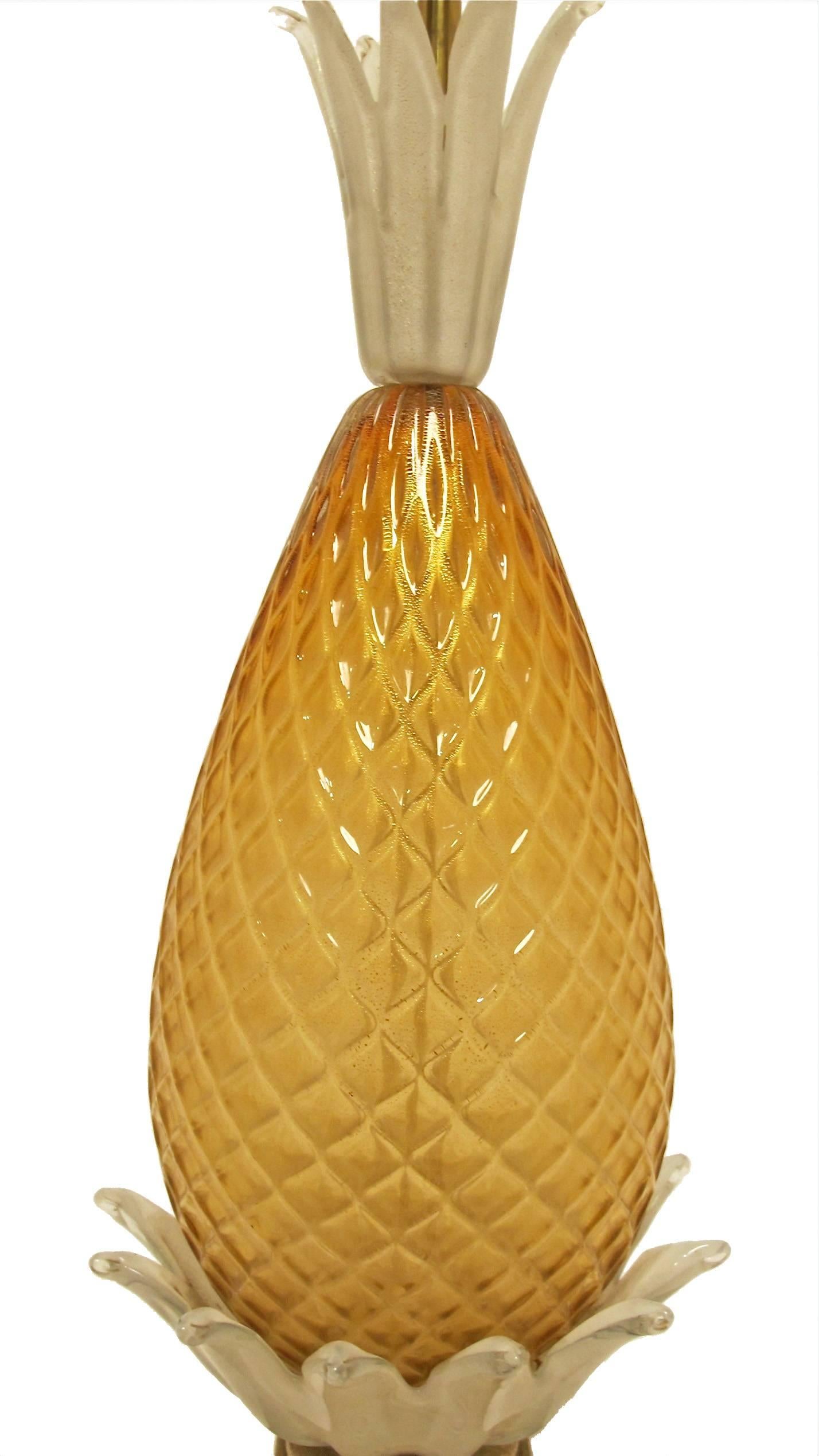 20th Century Large Mid-Century Venetian Murano Pineapple Lamp