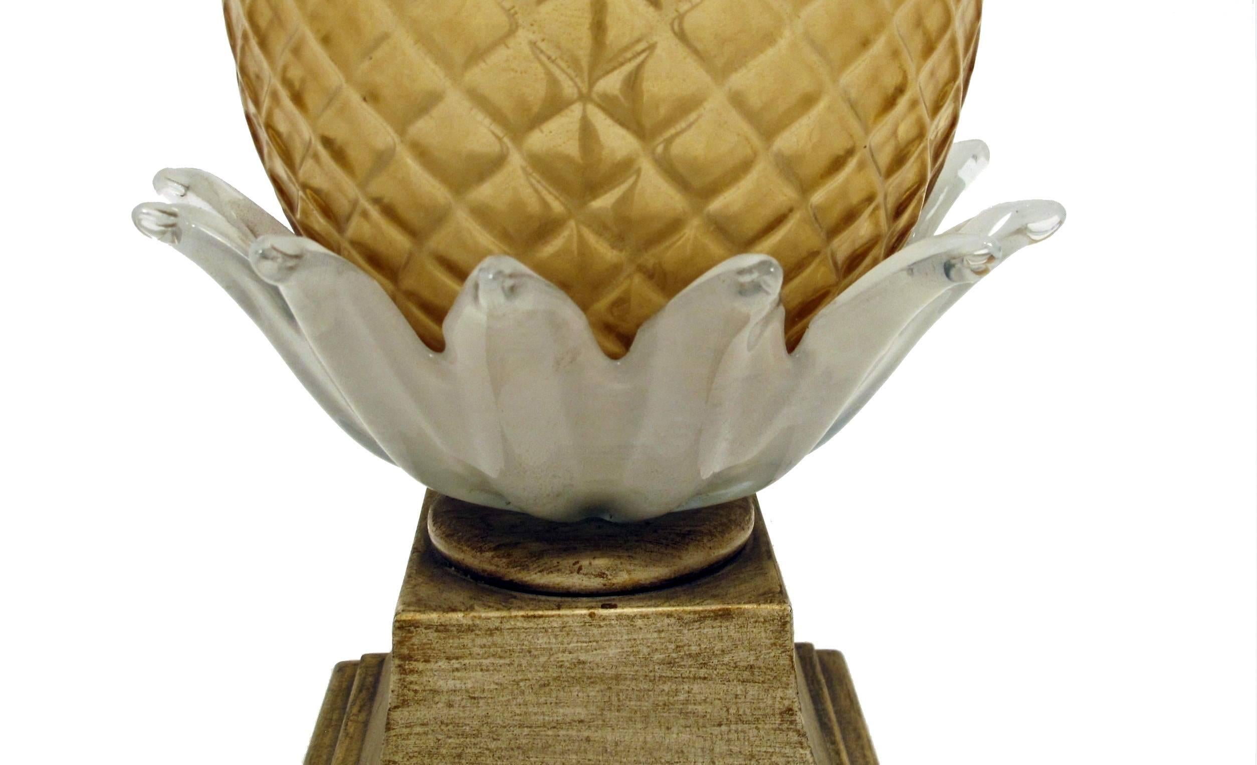 Large Mid-Century Venetian Murano Pineapple Lamp 1