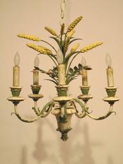 Italian Wood and Tole Chandelier