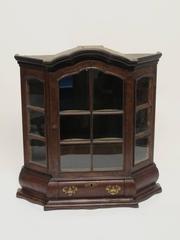 19th Century Dutch Miniature Walnut Cabinet Vitrine