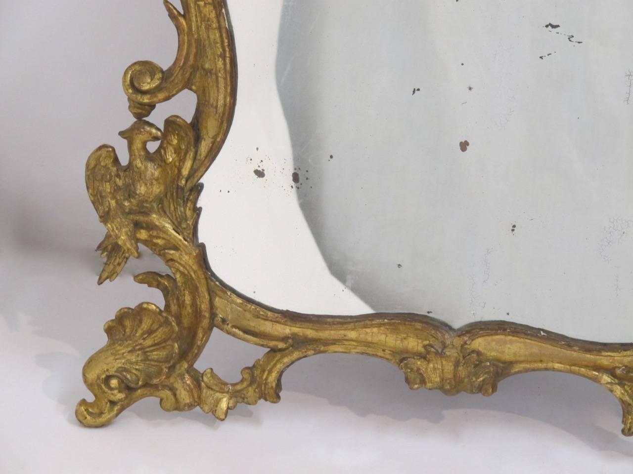 18th Century and Earlier Large 18th Century Italian Vanity Mirror For Sale