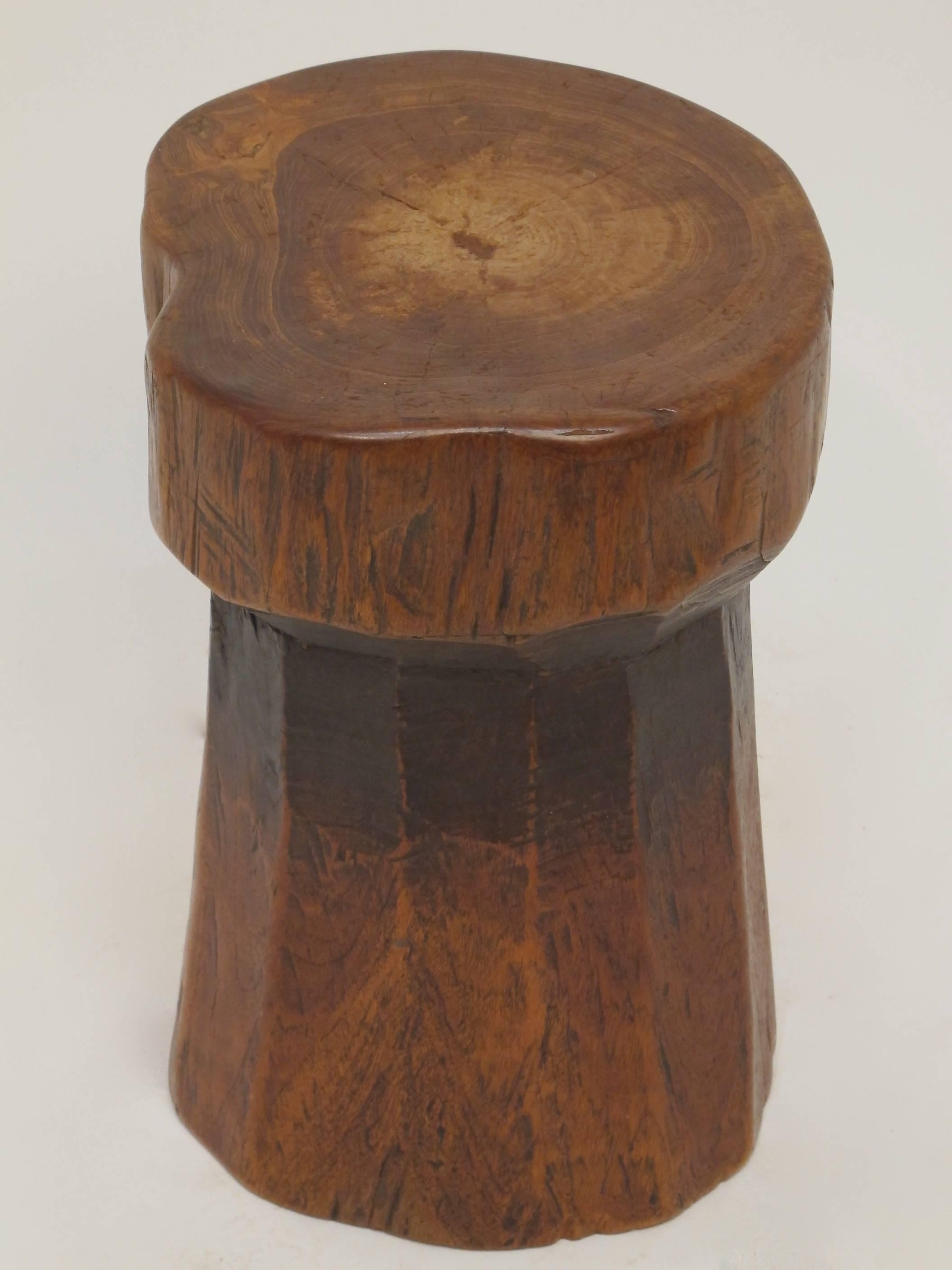 19th Century Japanese Elm Wood Stool In Excellent Condition In San Francisco, CA