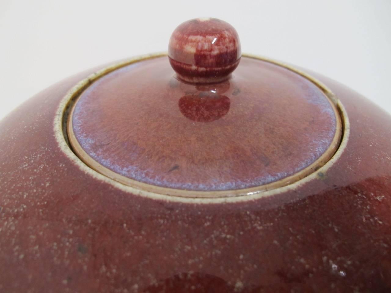 19th Century Chinese Oxblood Covered Jar In Good Condition In San Francisco, CA