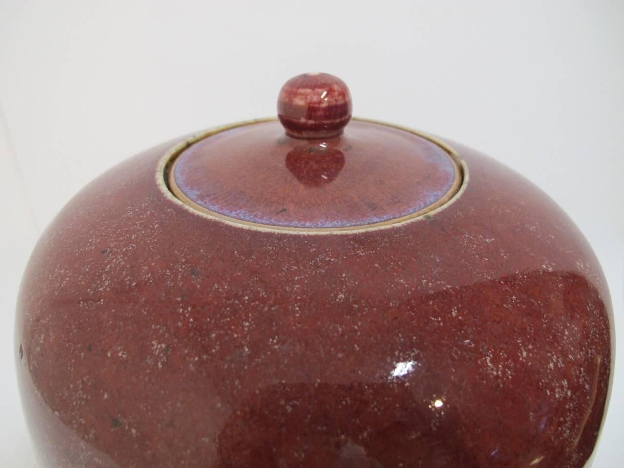 19th Century Chinese Oxblood Covered Jar 3