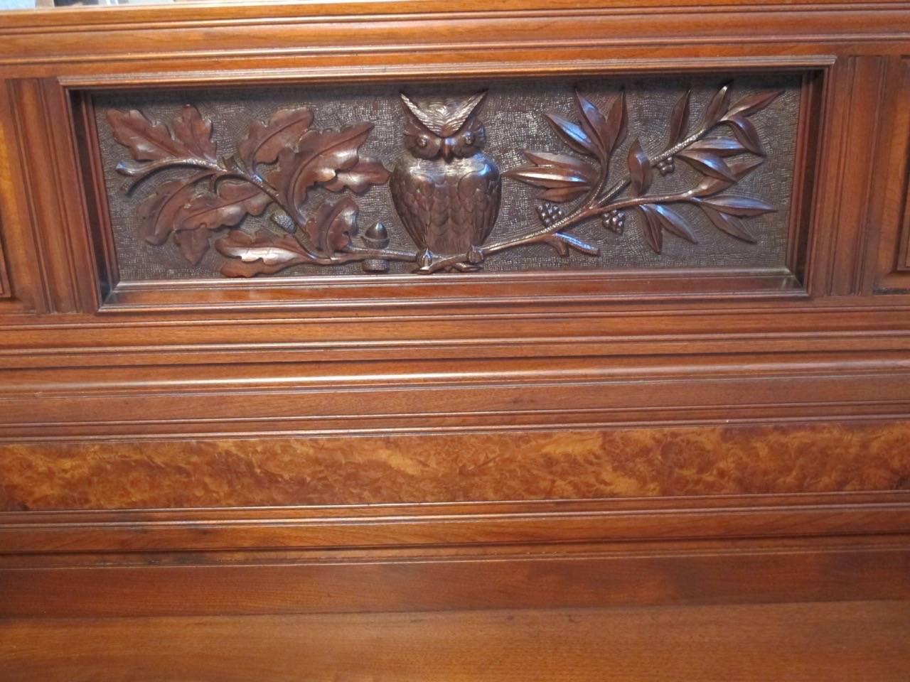 Large Victorian Walnut Hall Bench Coat Rack 1