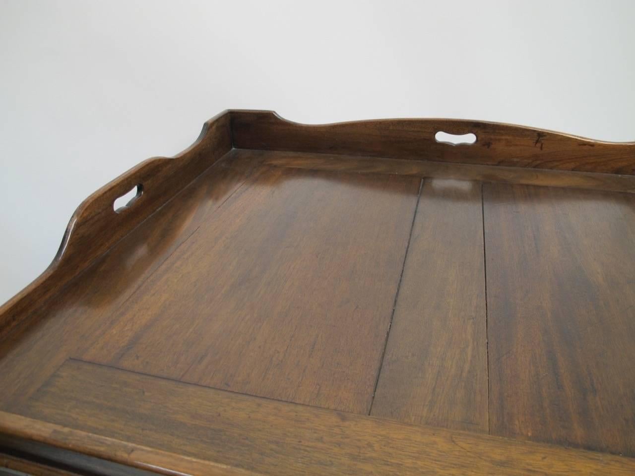 Georgian Mahogany Butler's Tray Coffee Table In Excellent Condition In San Francisco, CA