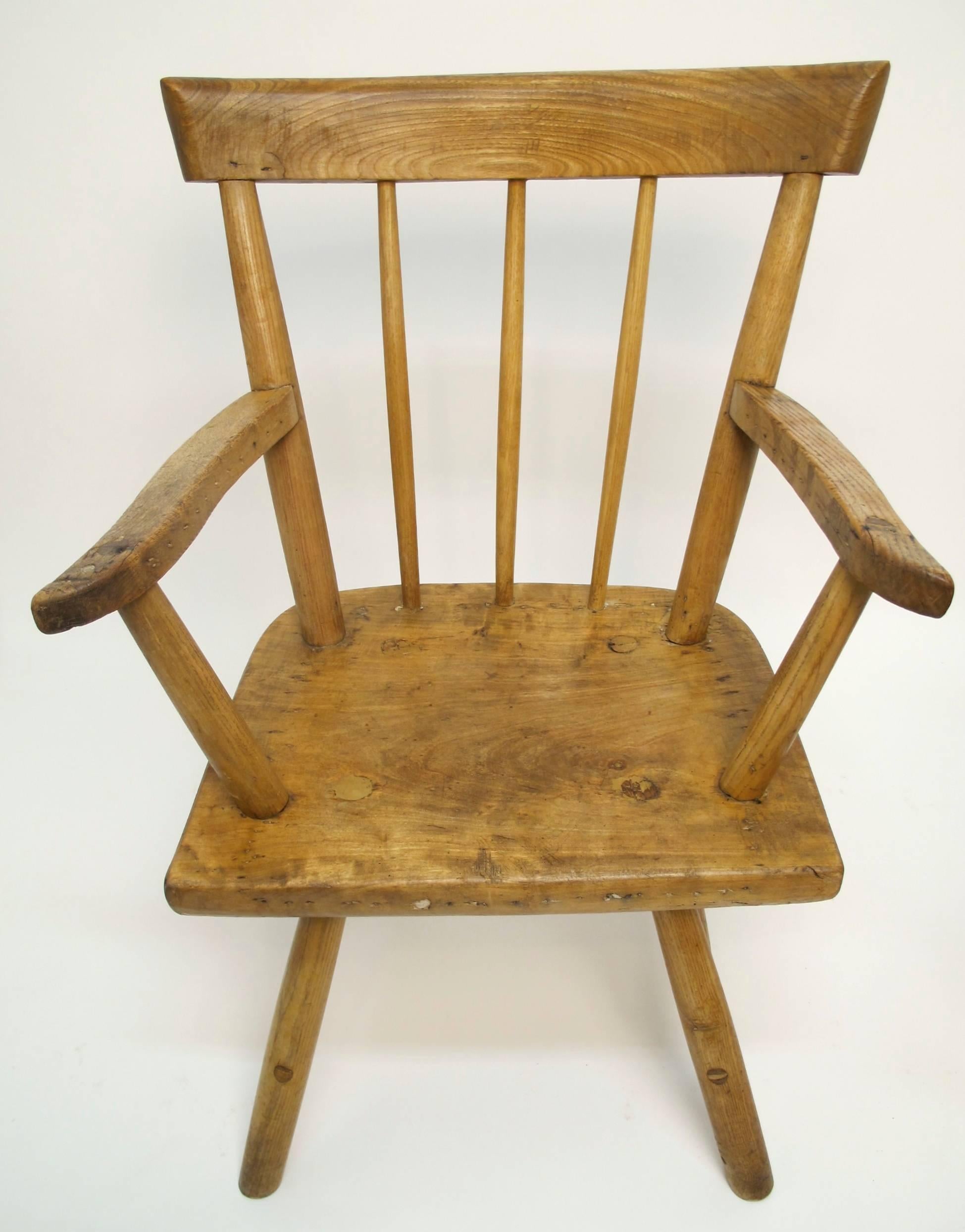 Polished Two Rustic Pine Armchairs, Bavarian, Late 19th Century