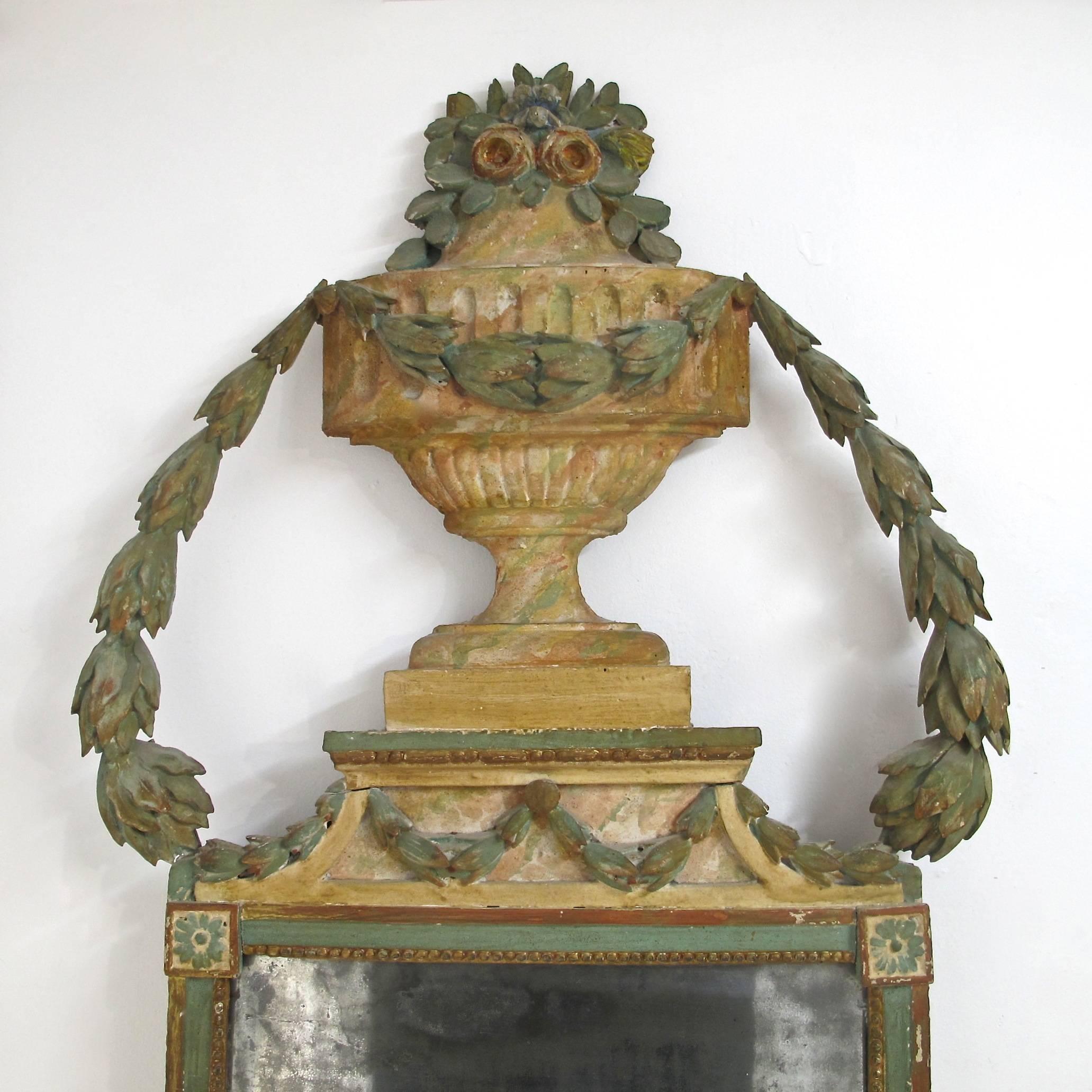Carved Italian Painted Pier Mirror