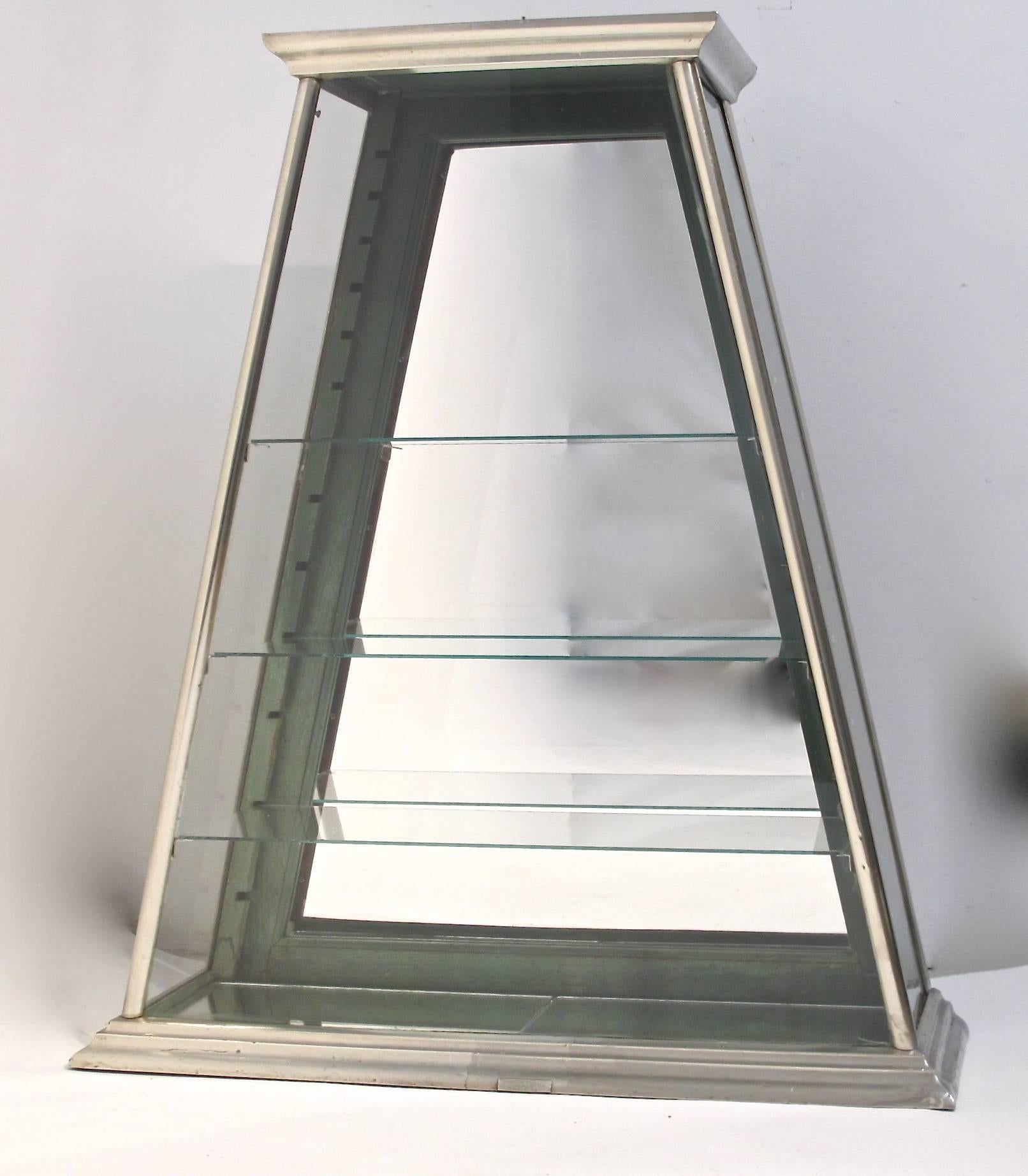 American Antique Nickel Plated Display Case