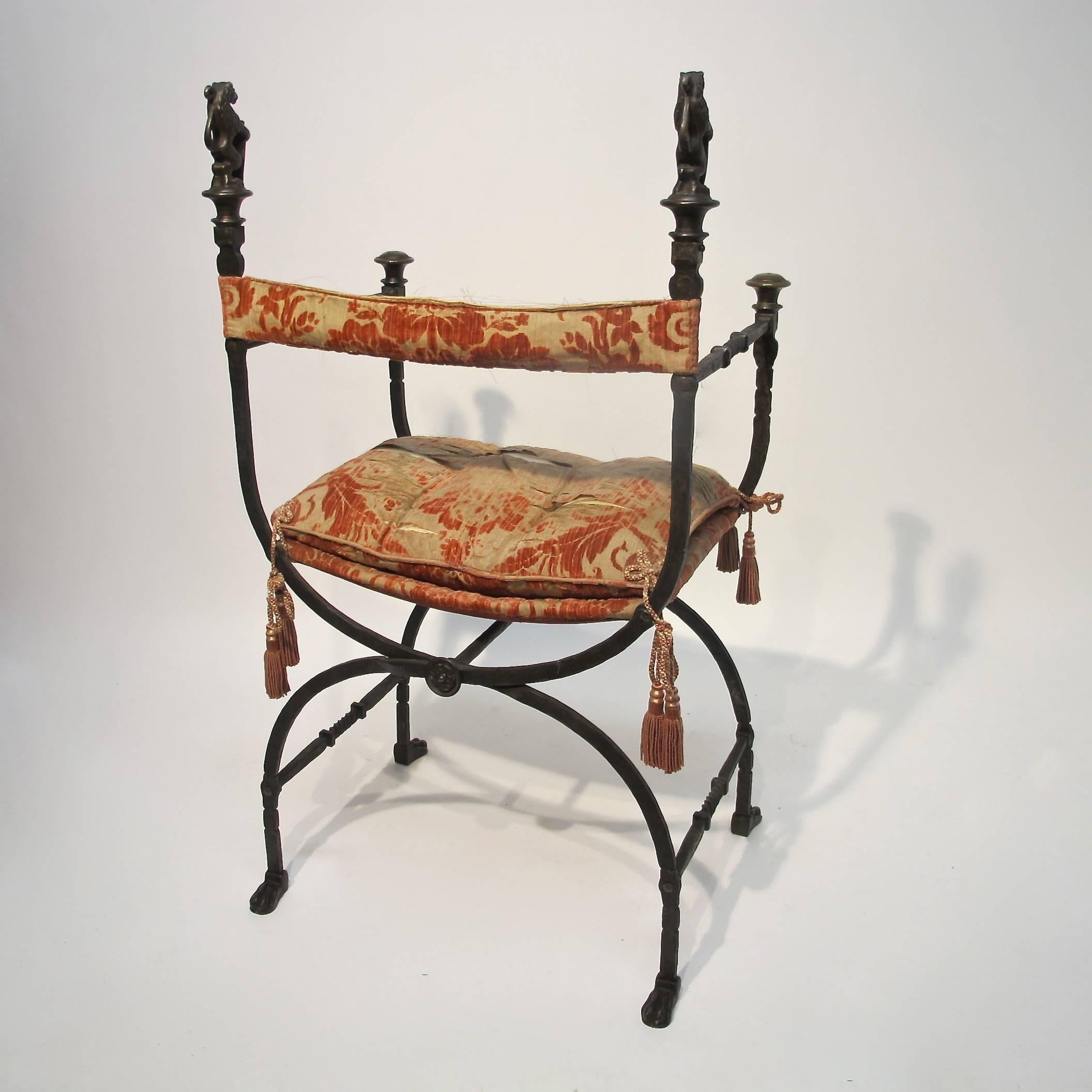 European Wrought Iron Savonarola Chair