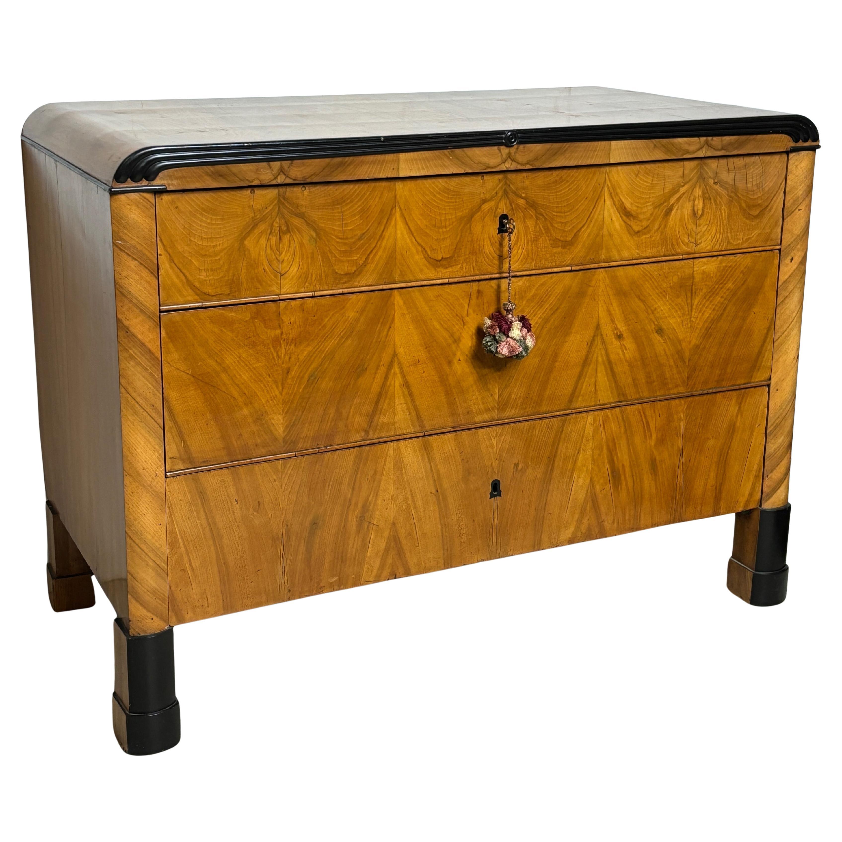19th Century Biedermeier Blond Cherrywood Chest of Drawers