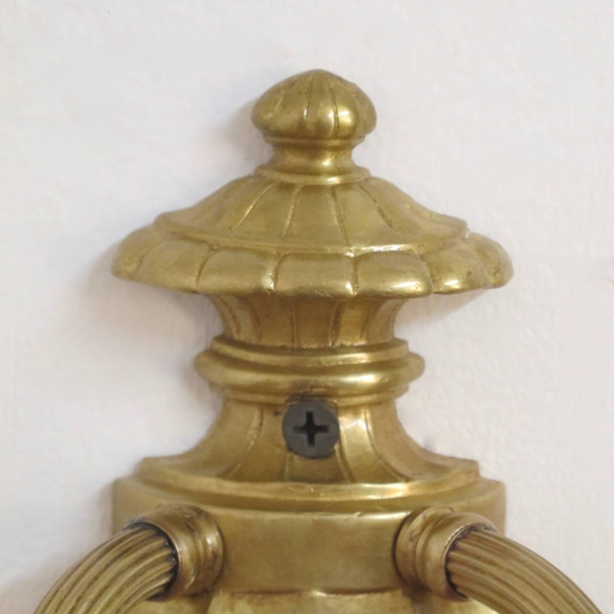 20th Century Pair of Edwardian Brass Sconces For Sale