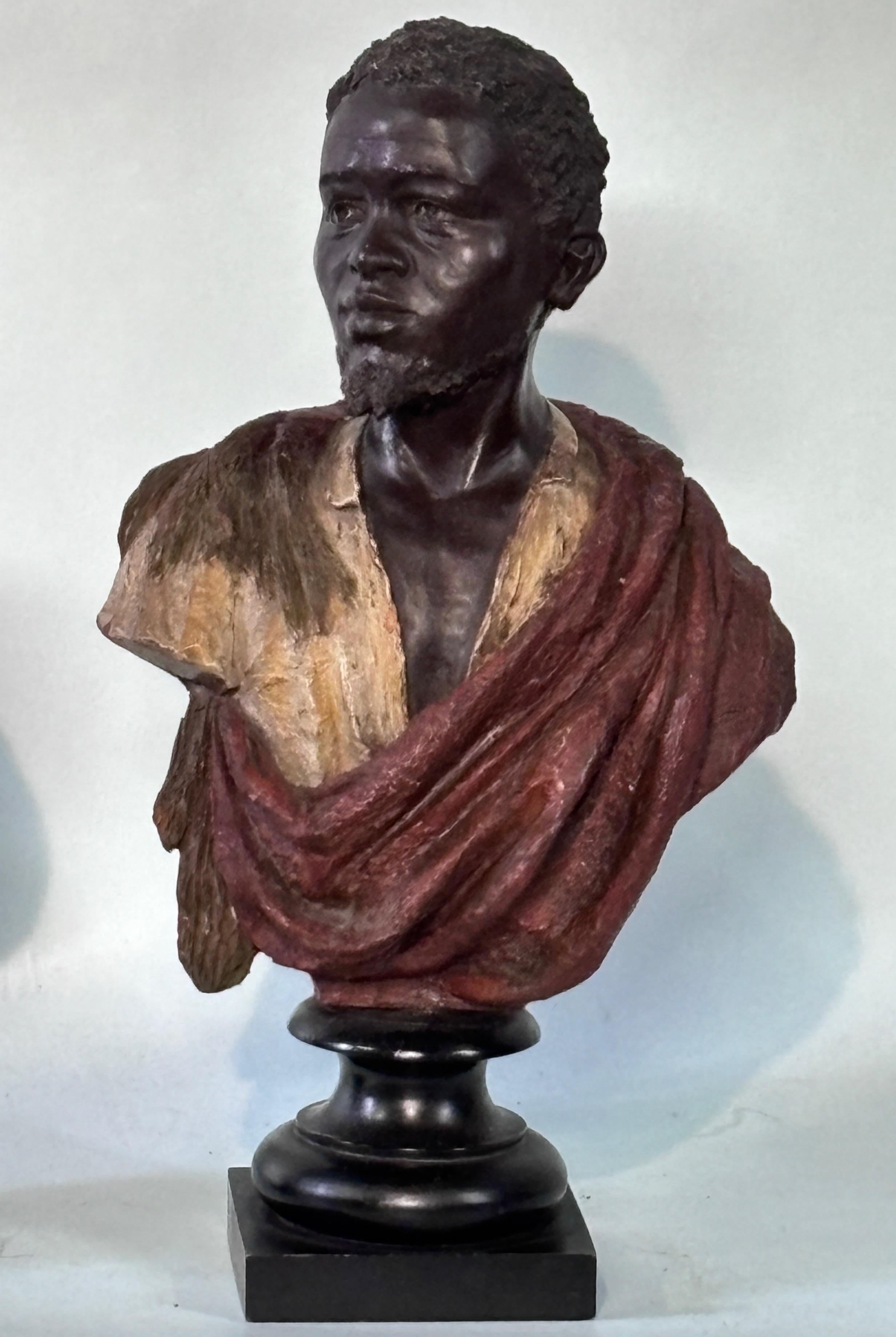 Paar polychrome Terrakotta-Büsten von Friedrich Goldscheider aus dem späten 19. im Angebot 2