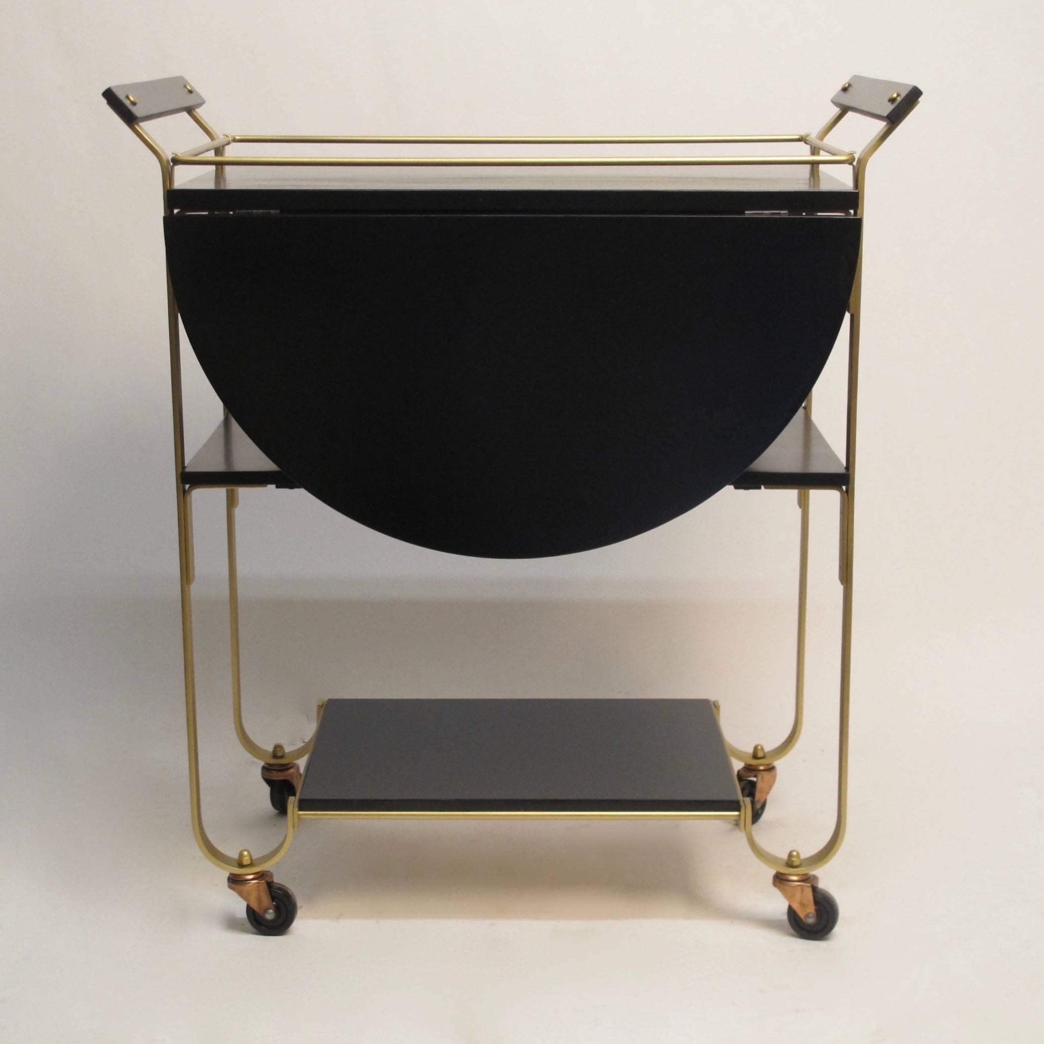 Mid-20th Century Brass Bar Cart 3