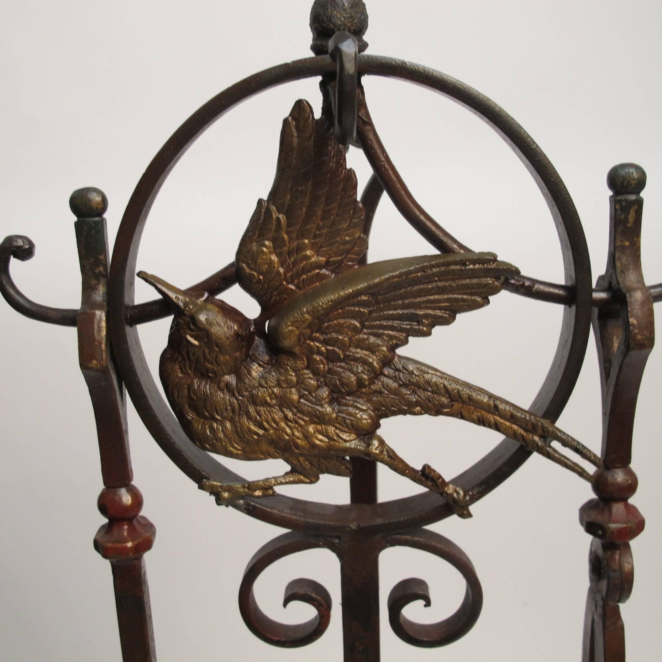 Arts and Crafts Arts & Crafts Iron Fireplace Stand and Tools