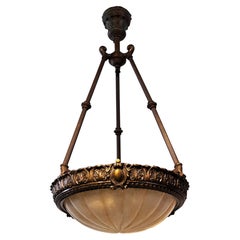 Carved Alabaster Light Fixture
