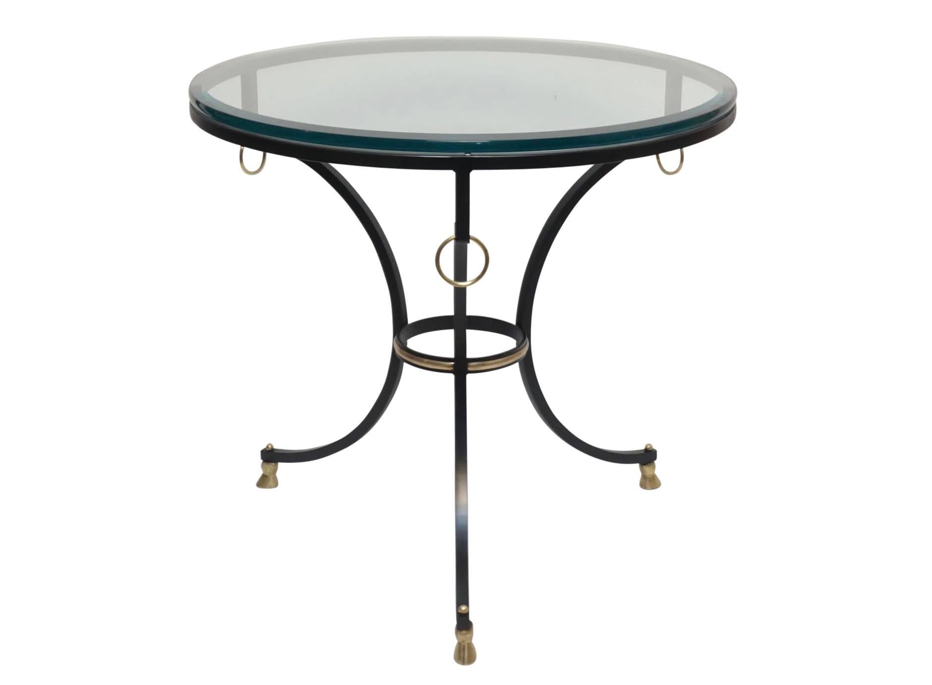 Neoclassical Style Iron and Brass Side Table 3