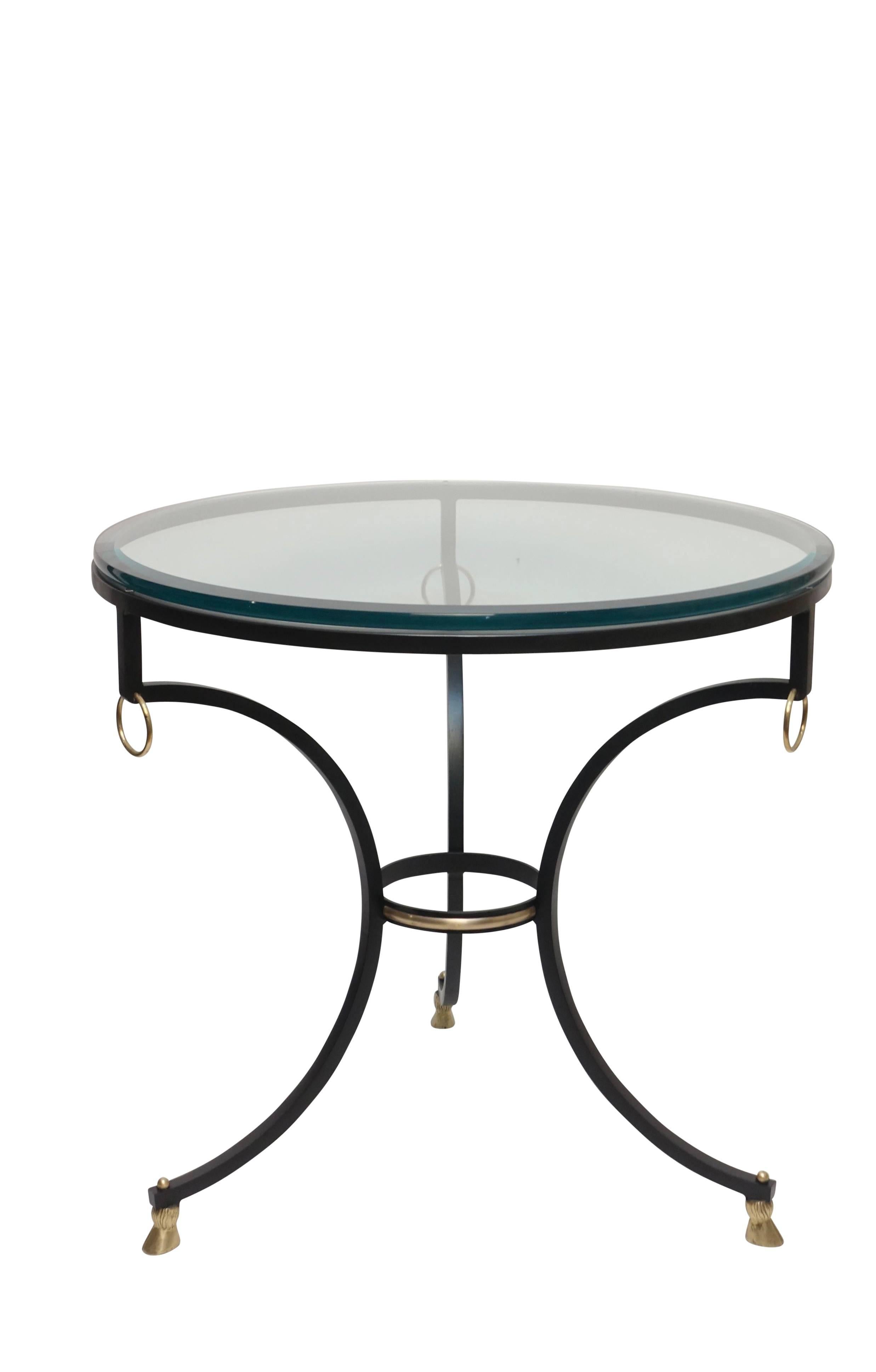 Neoclassical Style Iron and Brass Side Table 1