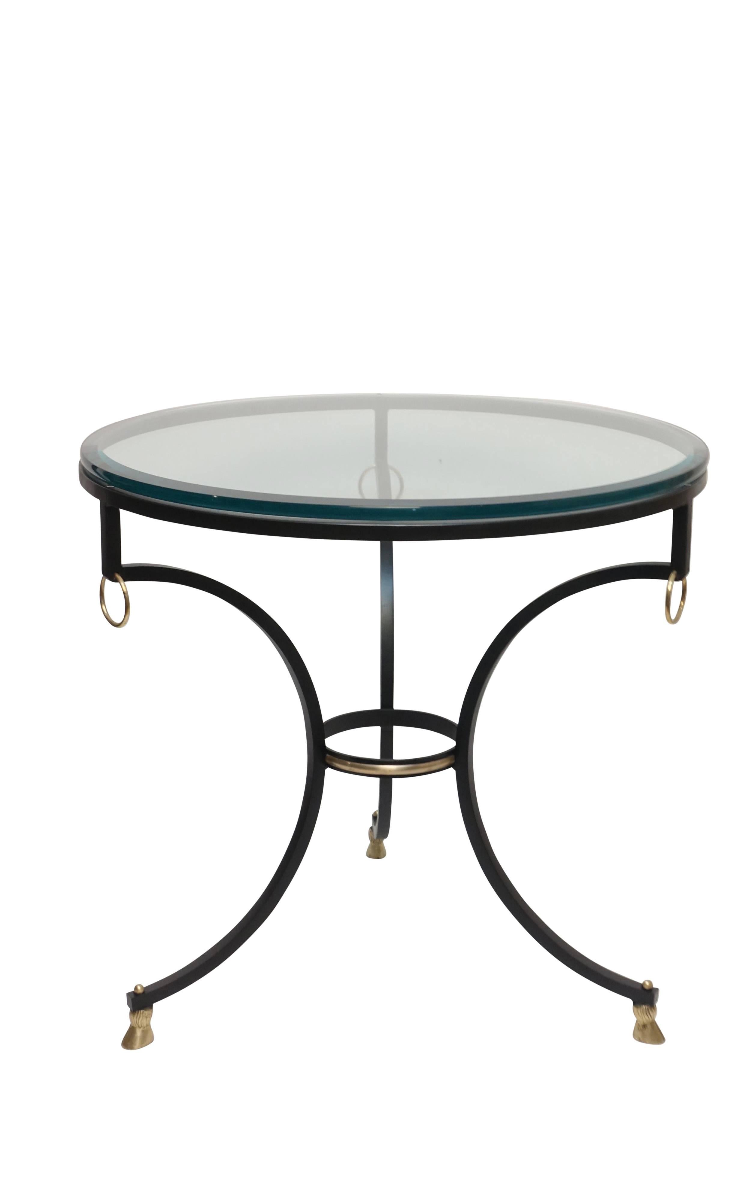 American Neoclassical Style Iron and Brass Side Table
