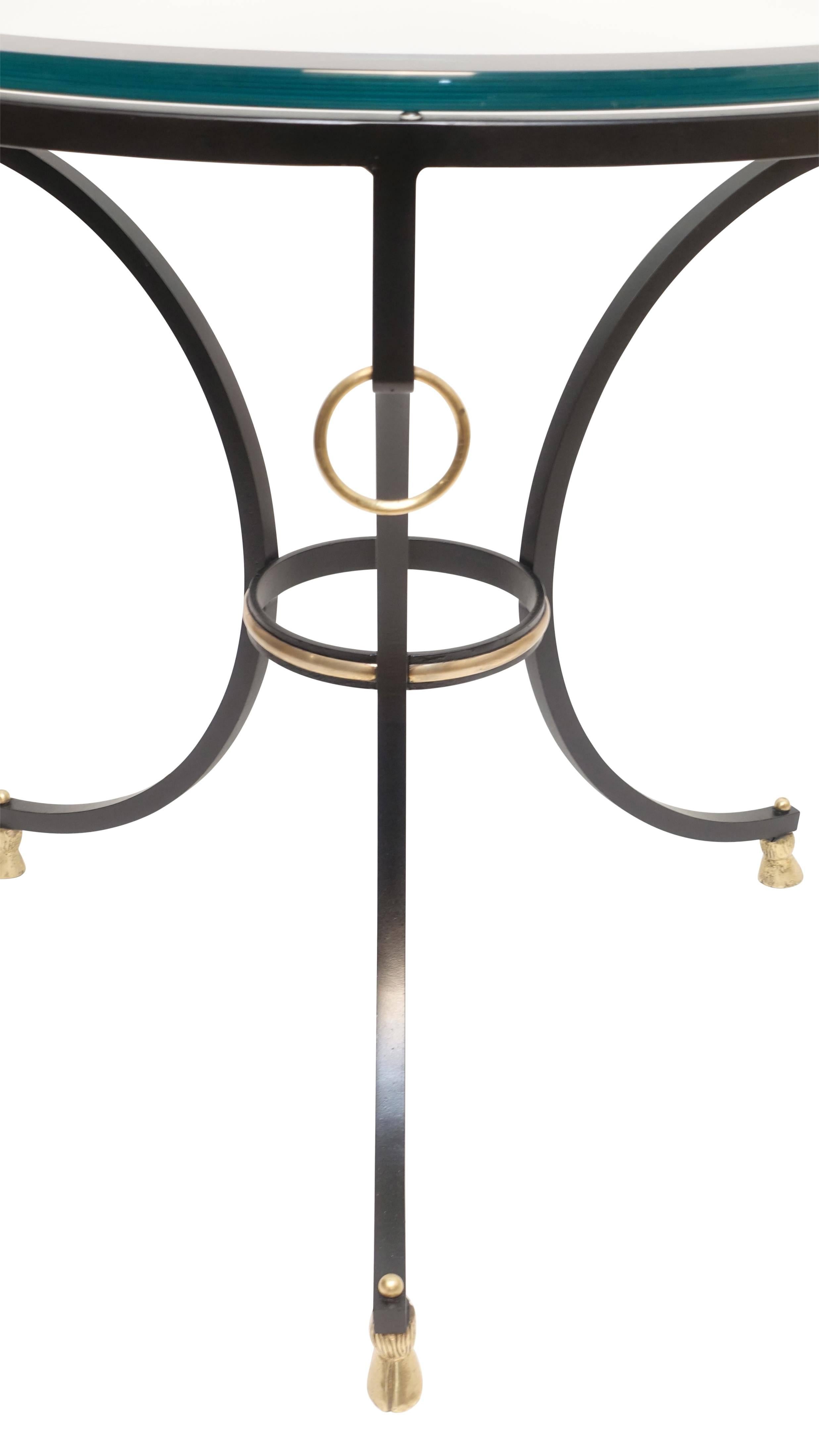 Neoclassical Style Iron and Brass Side Table 2