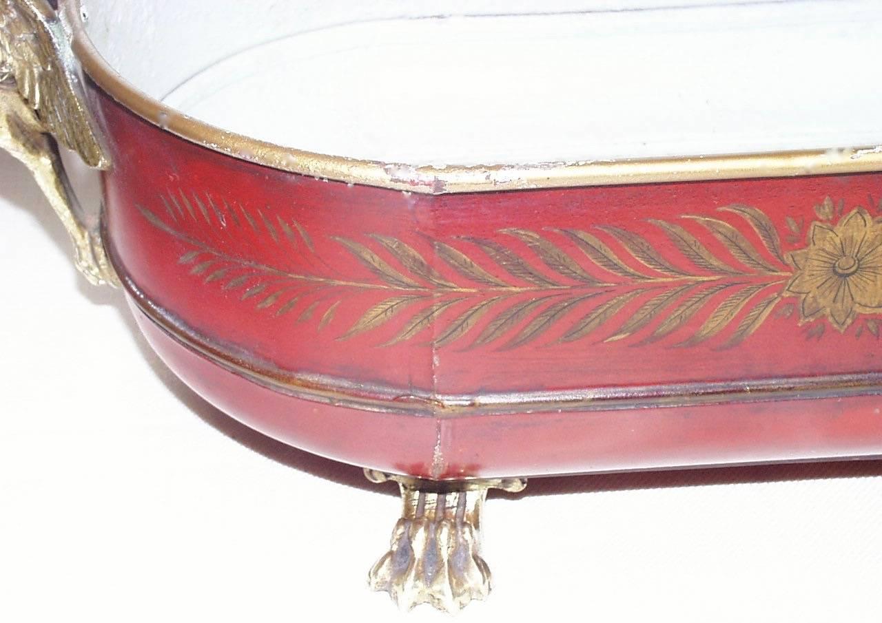 Red Tole Empire Style Cachpot, French, 19th Century 4