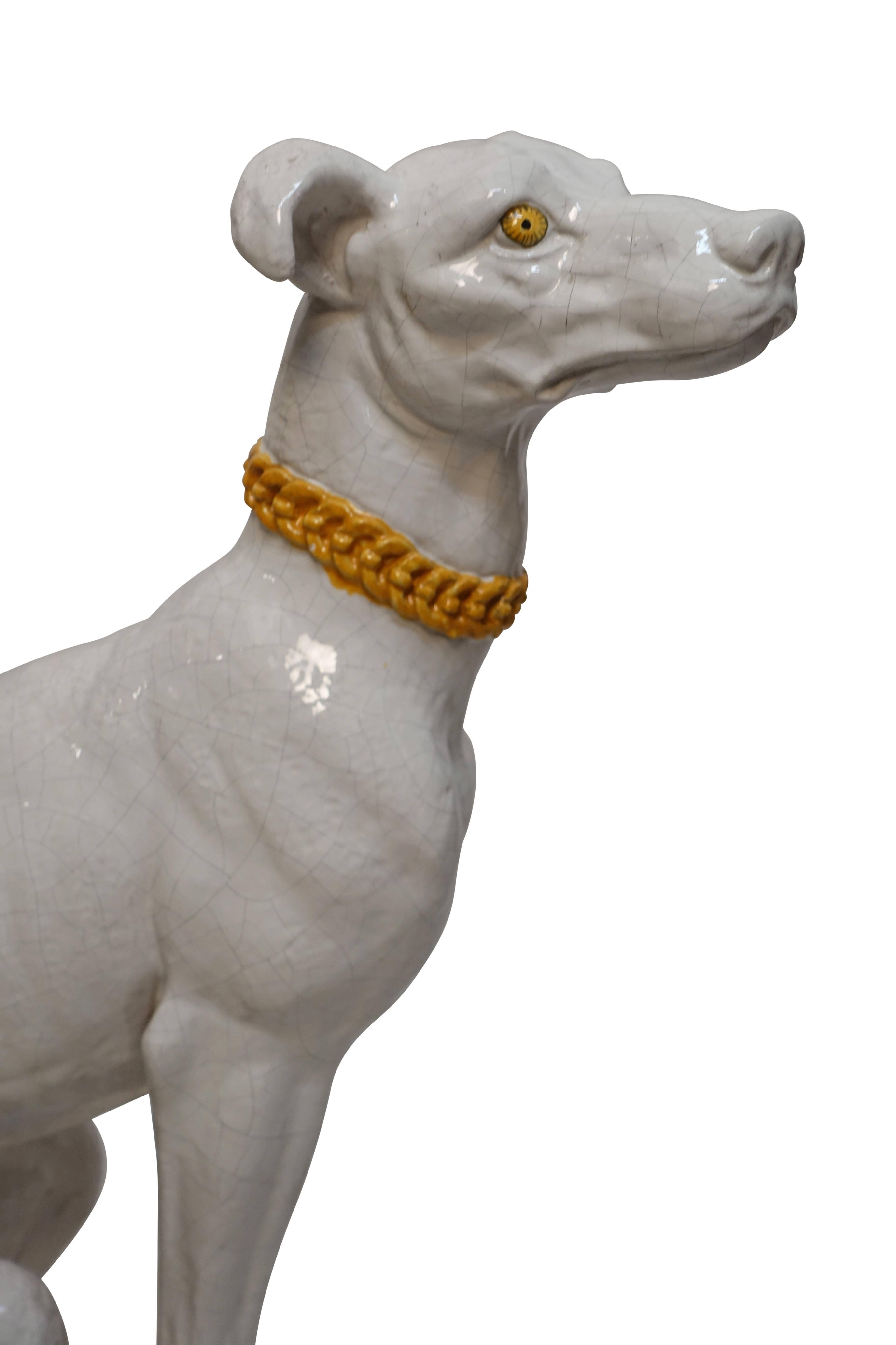 ceramic greyhound statue